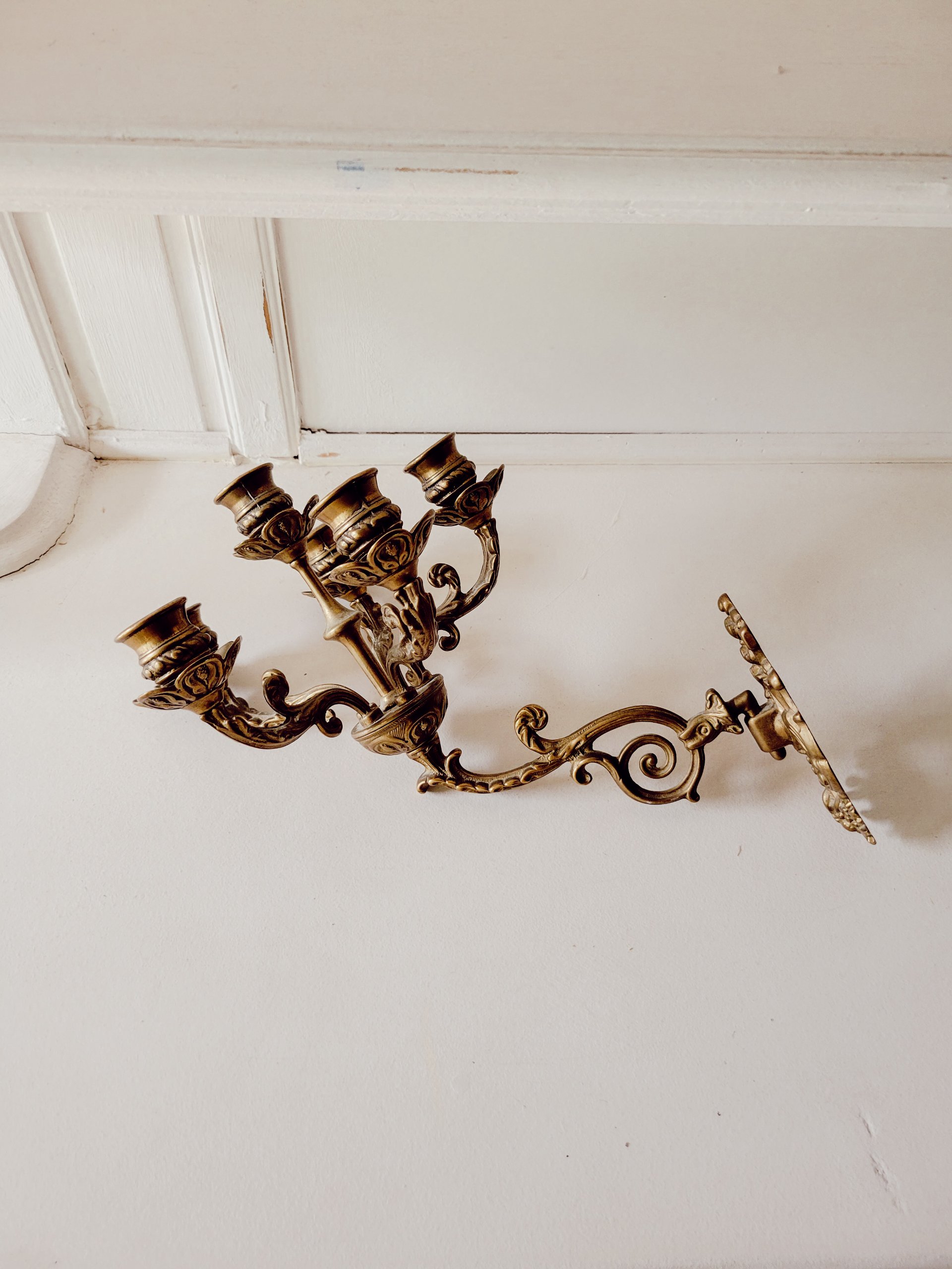 Five-Arm Solid Brass Wall Sconce