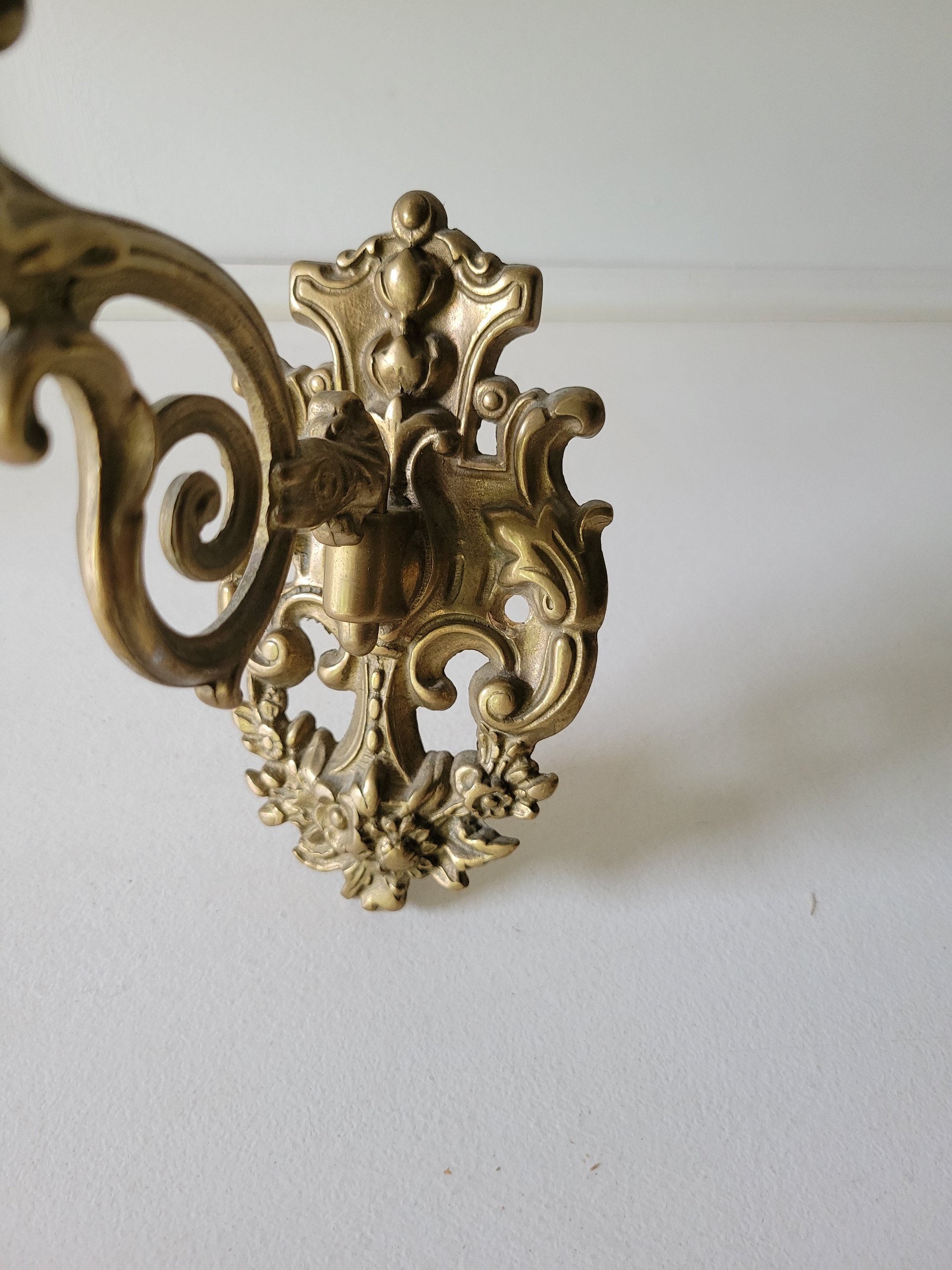 Five-Arm Solid Brass Wall Sconce — view 2