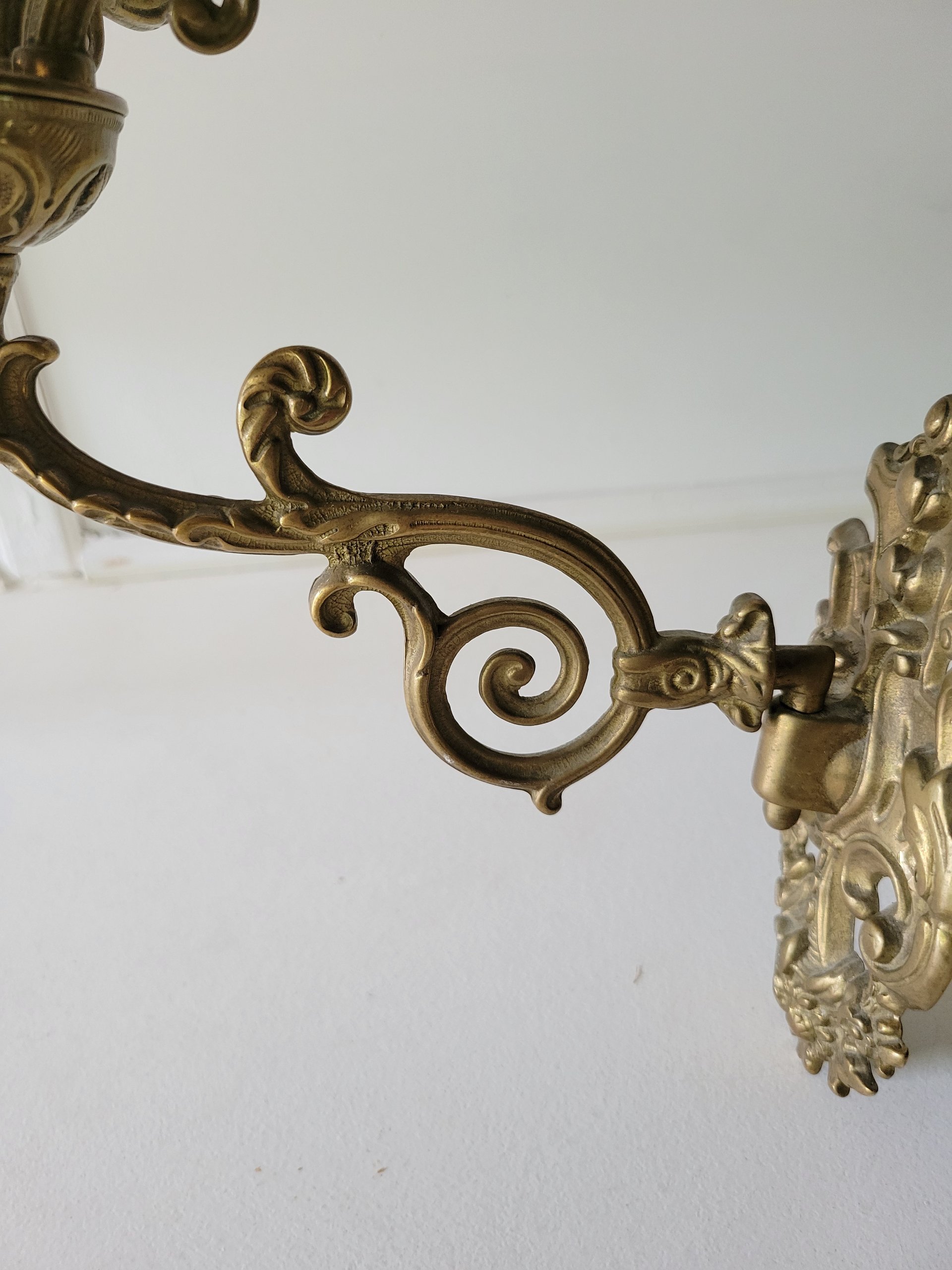 Five-Arm Solid Brass Wall Sconce — view 3