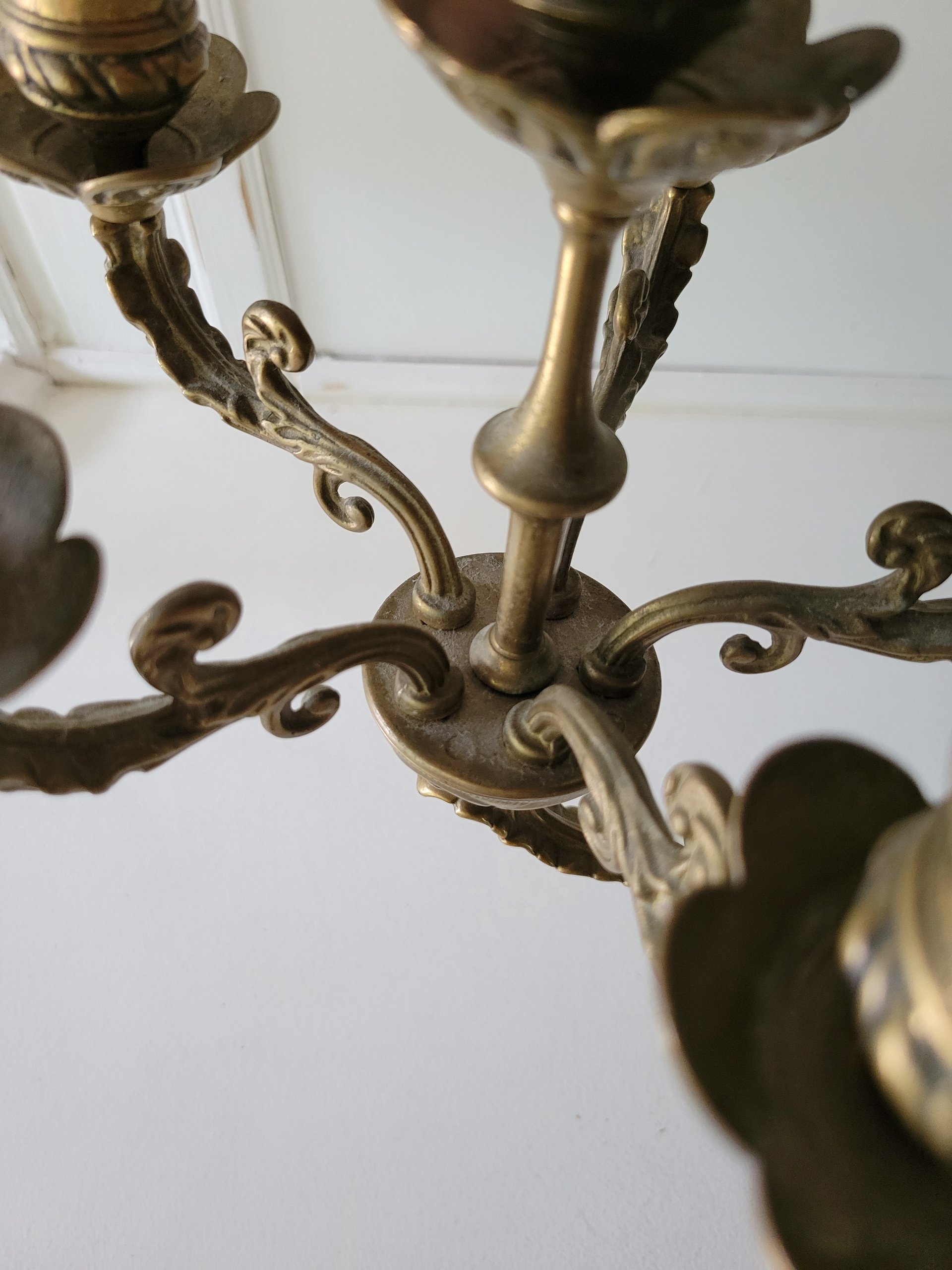 Five-Arm Solid Brass Wall Sconce — view 4