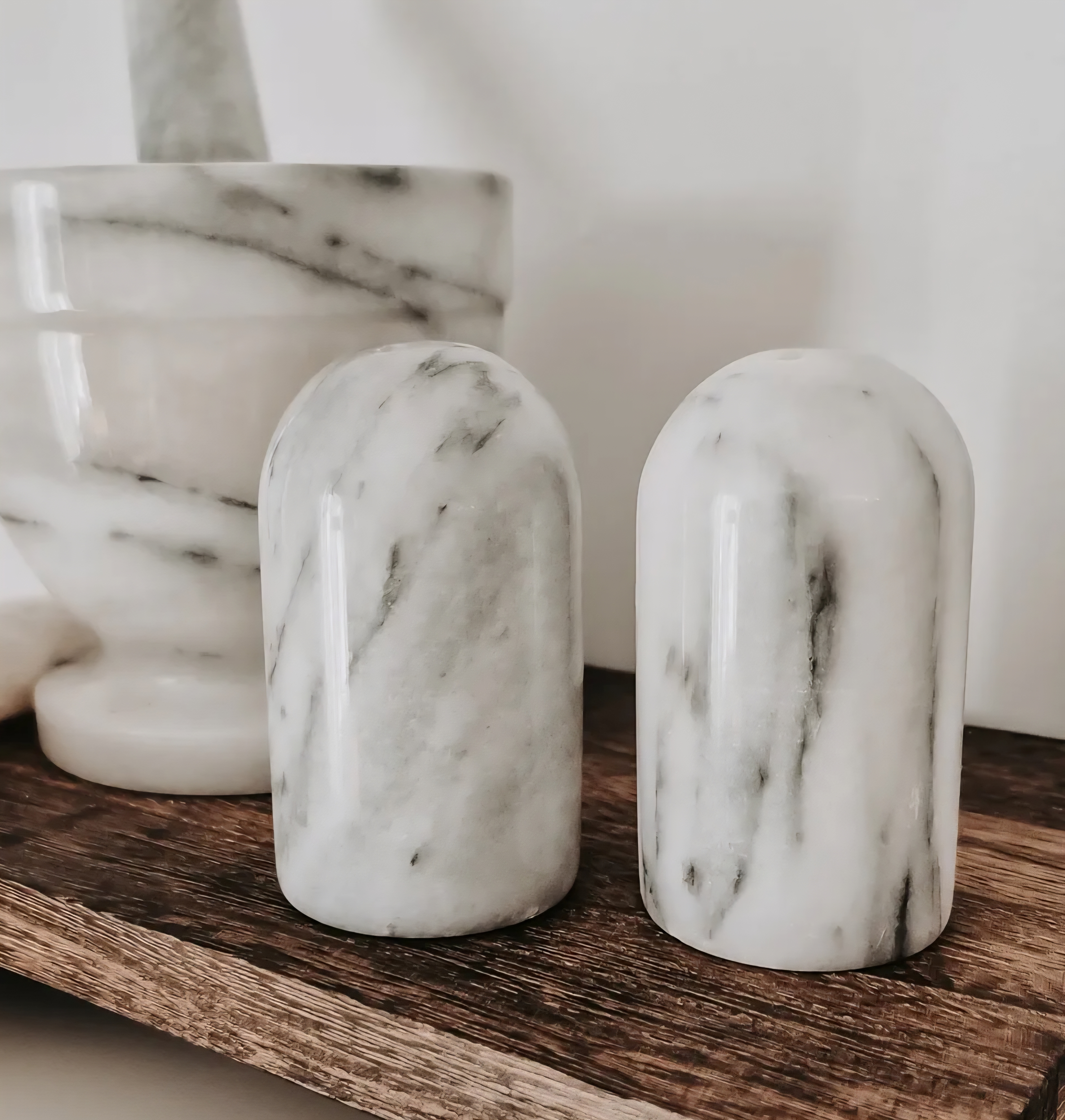 Marble Salt and Pepper Shakers