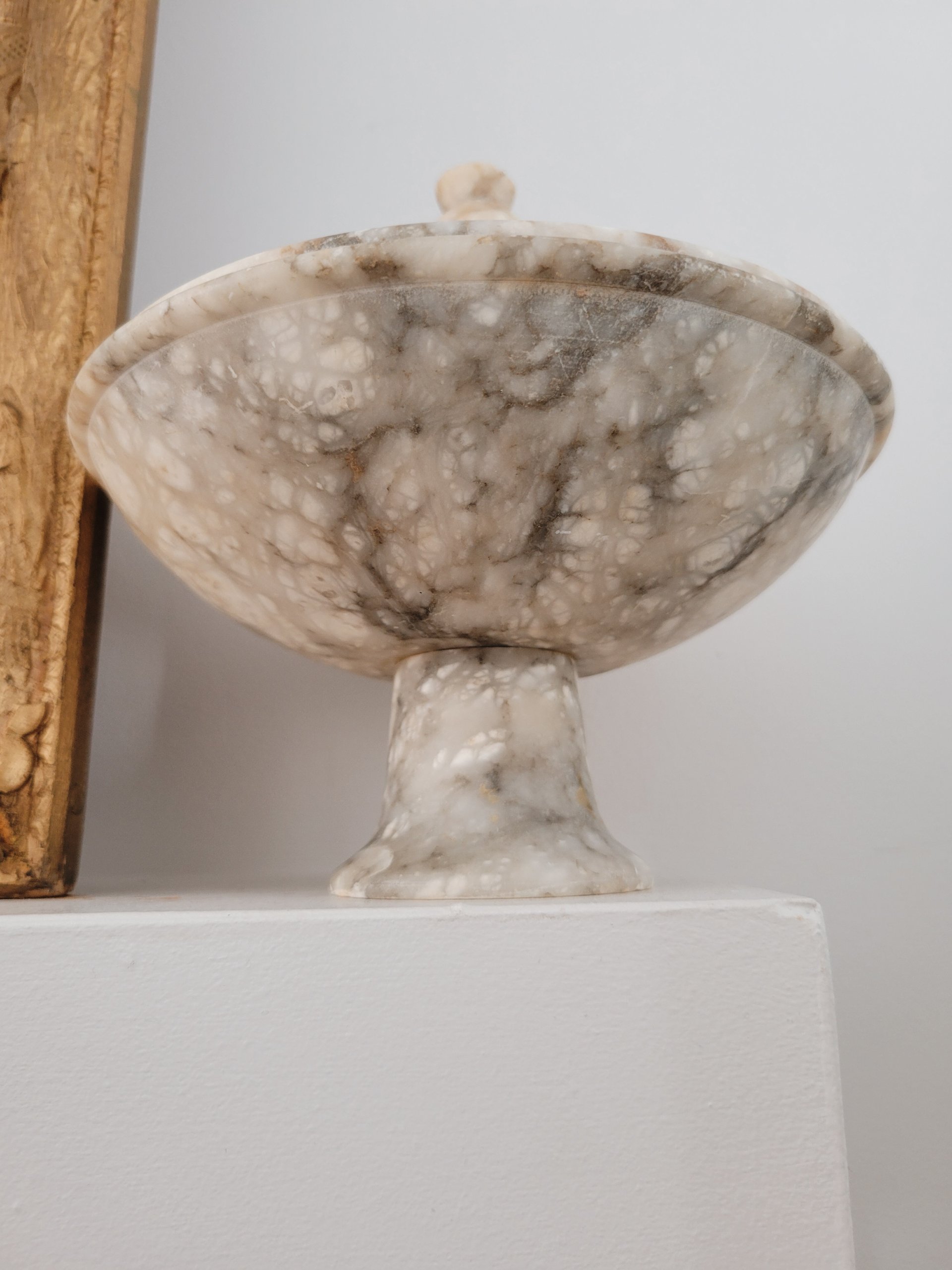 Alabaster Lidded Pedestal Bowl — view 3