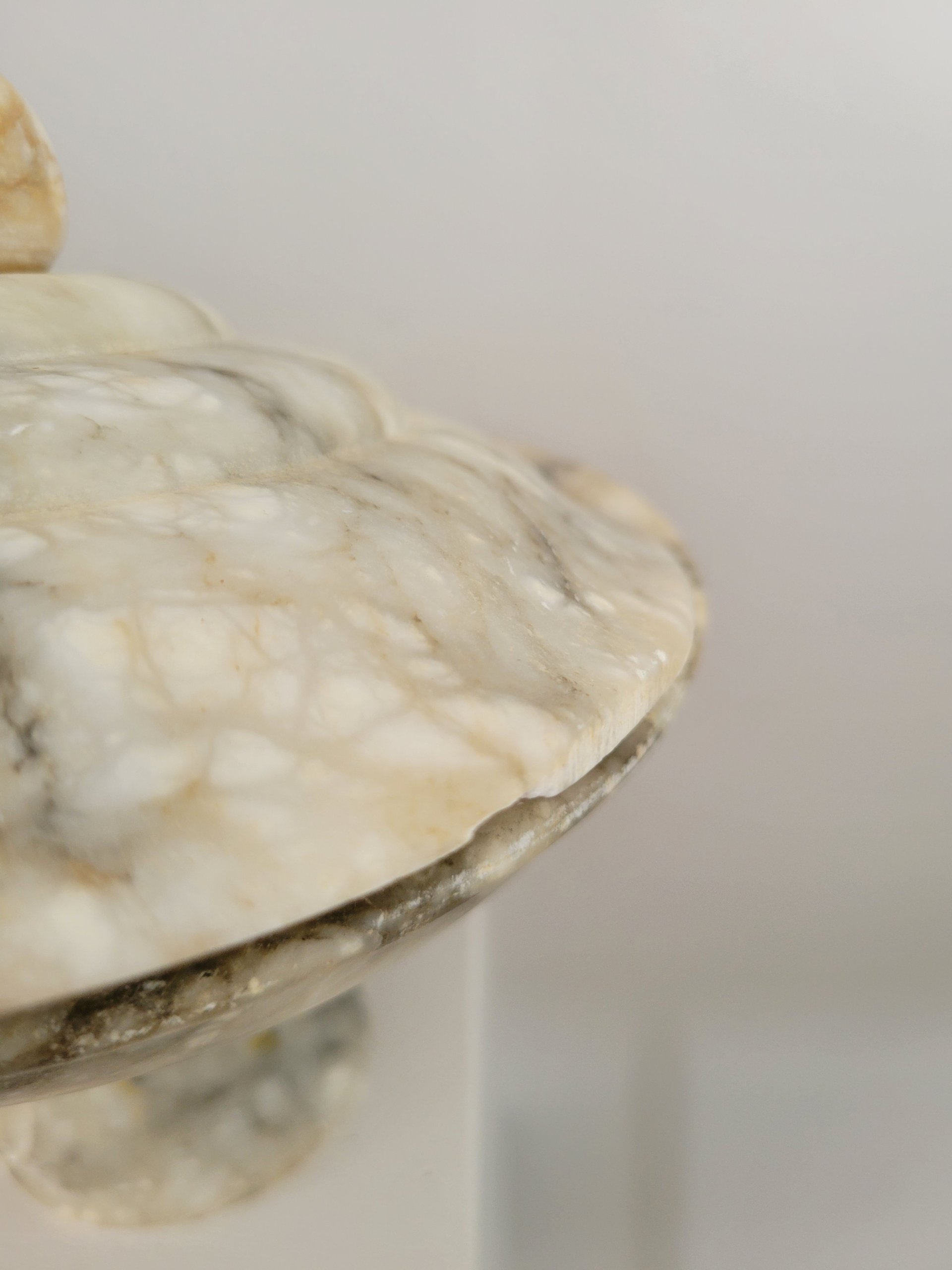 Alabaster Lidded Pedestal Bowl — view 4