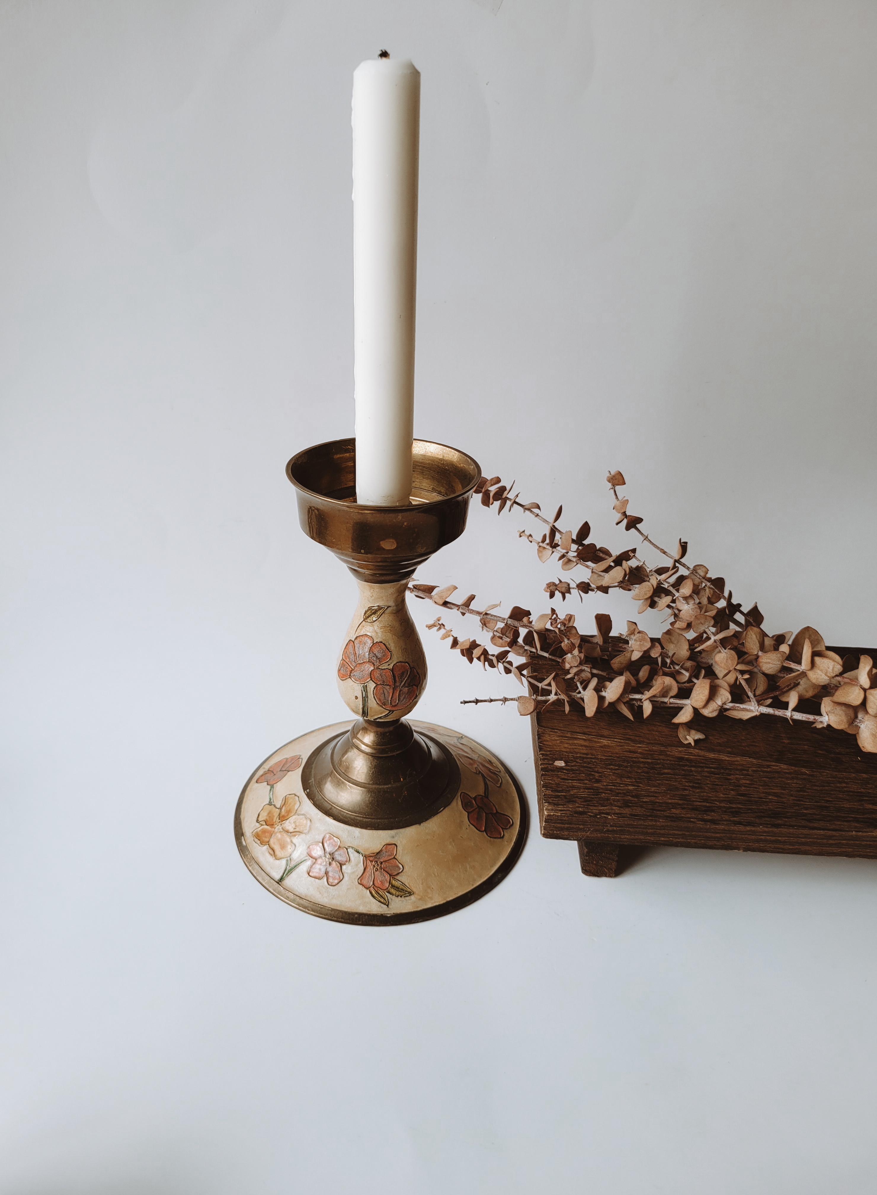 Brass Enamel Candle Holder