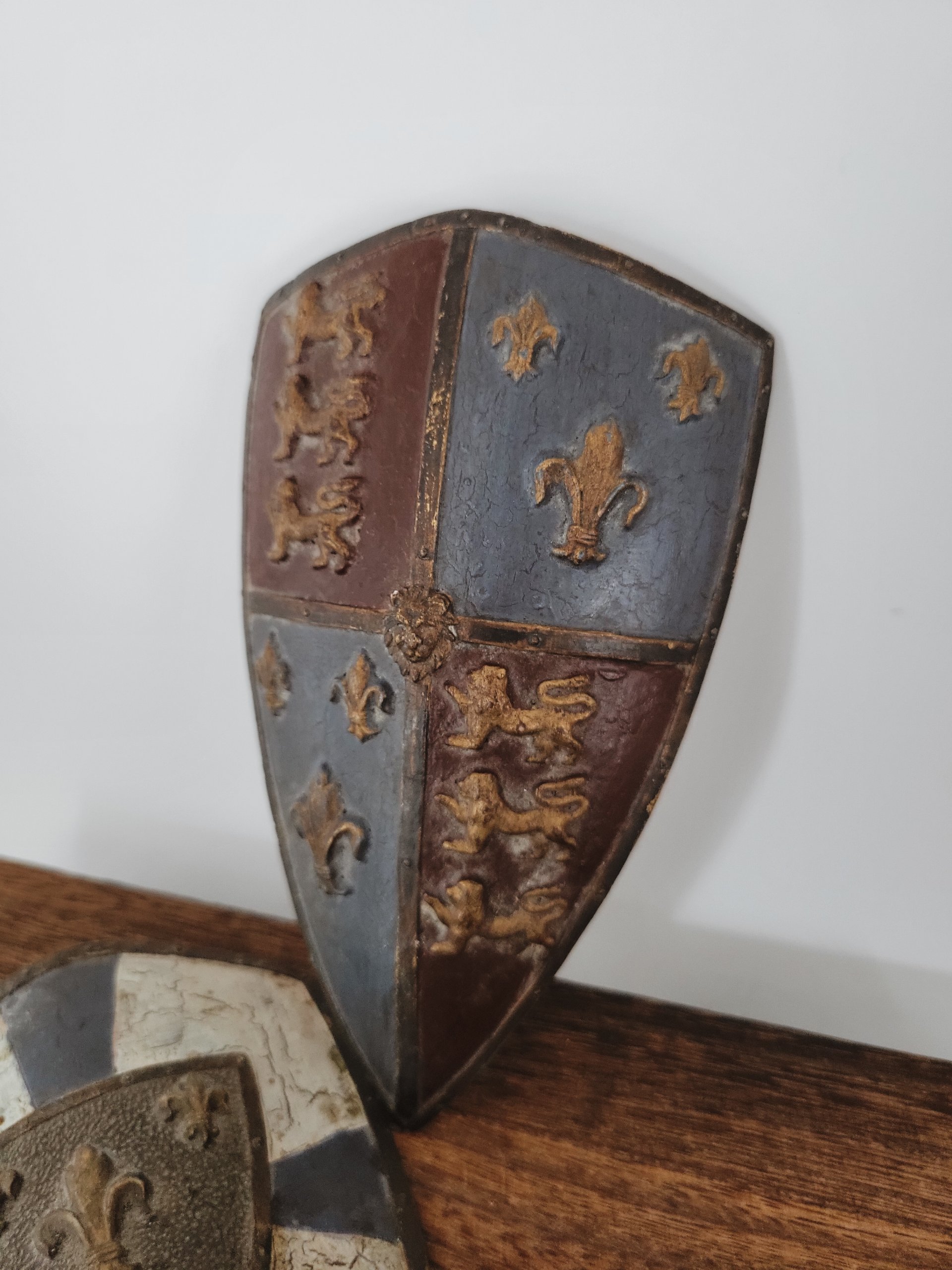 Vintage Medieval Heraldic Shield Wall Plaques — view 2