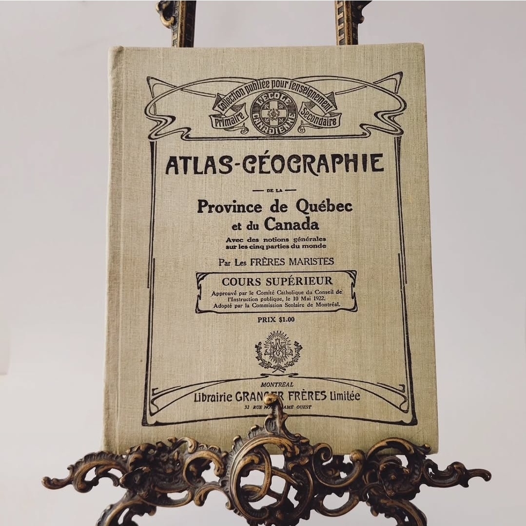 Antique French School Atlas with Maps & Illustrations