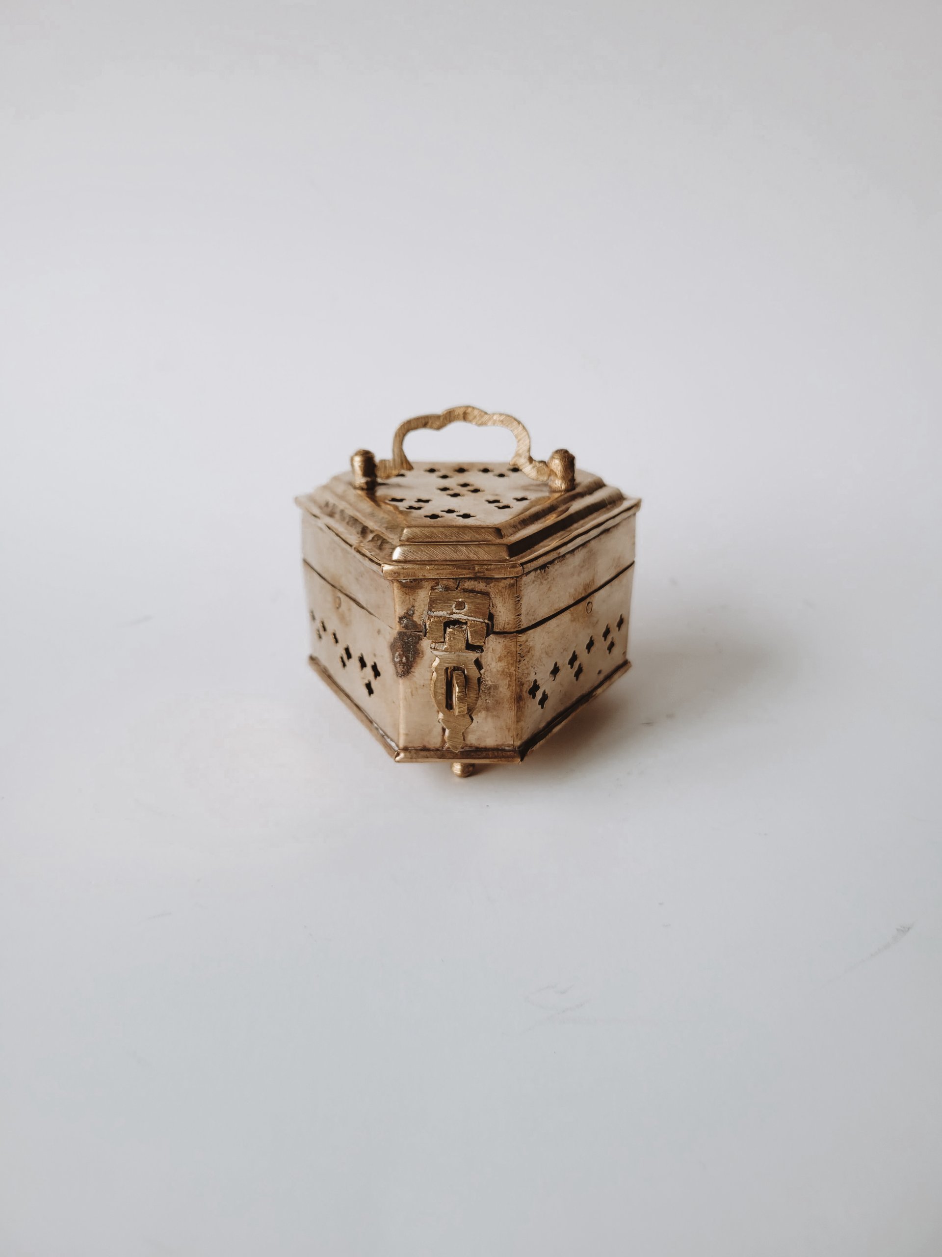 Small Pierced Brass Cricket Box — view 2