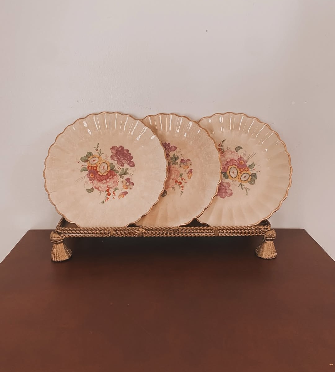 Set of Five Gold Trimmed Plates