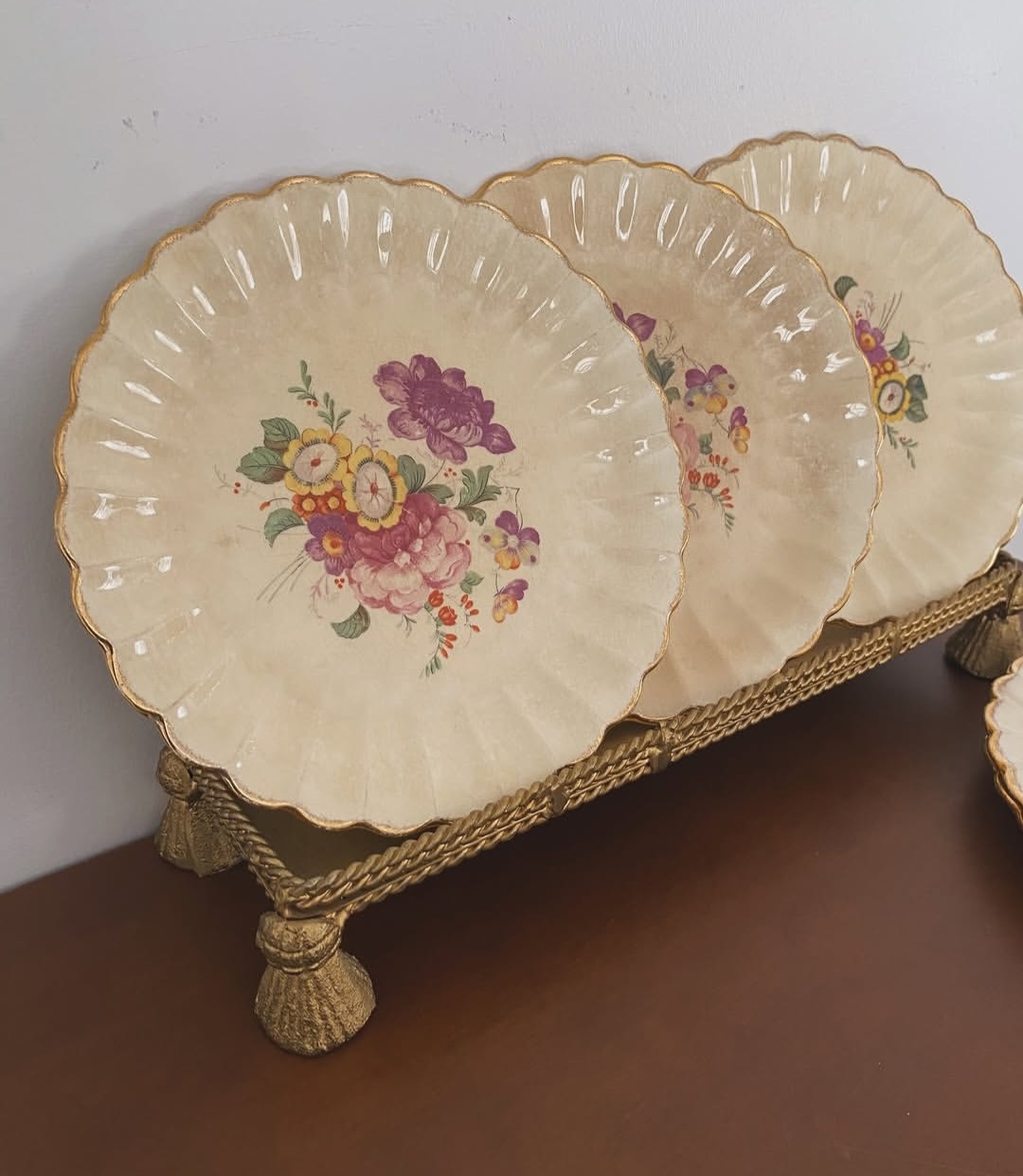 Set of Five Gold Trimmed Plates — view 2
