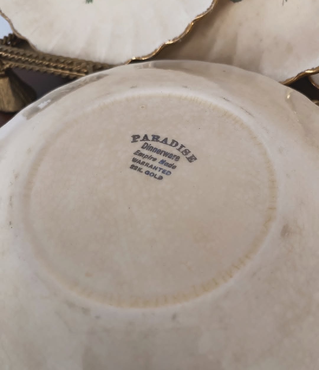 Set of Five Gold Trimmed Plates — view 4