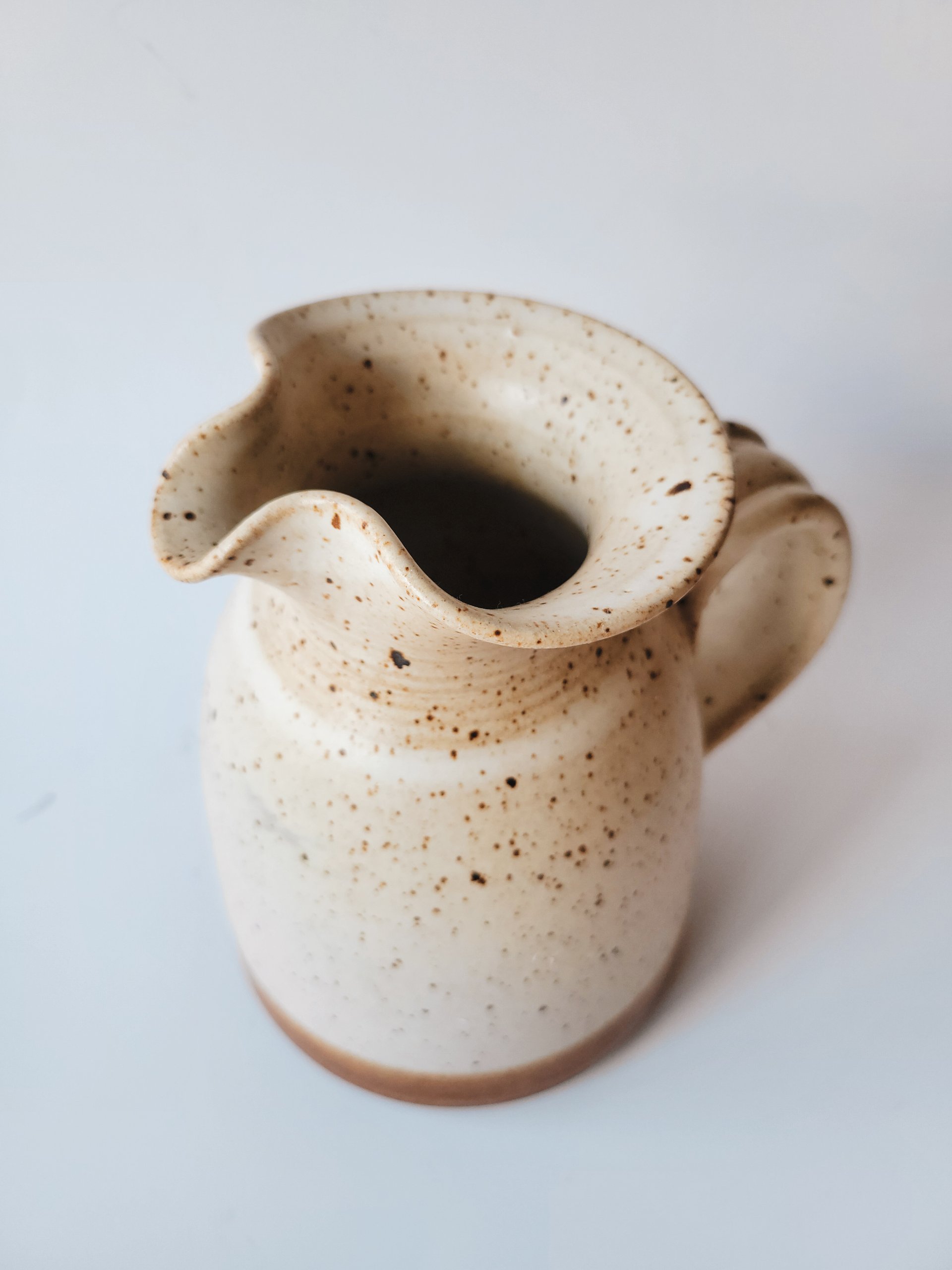 Handmade Speckled Studio Pottery Pitcher — view 2