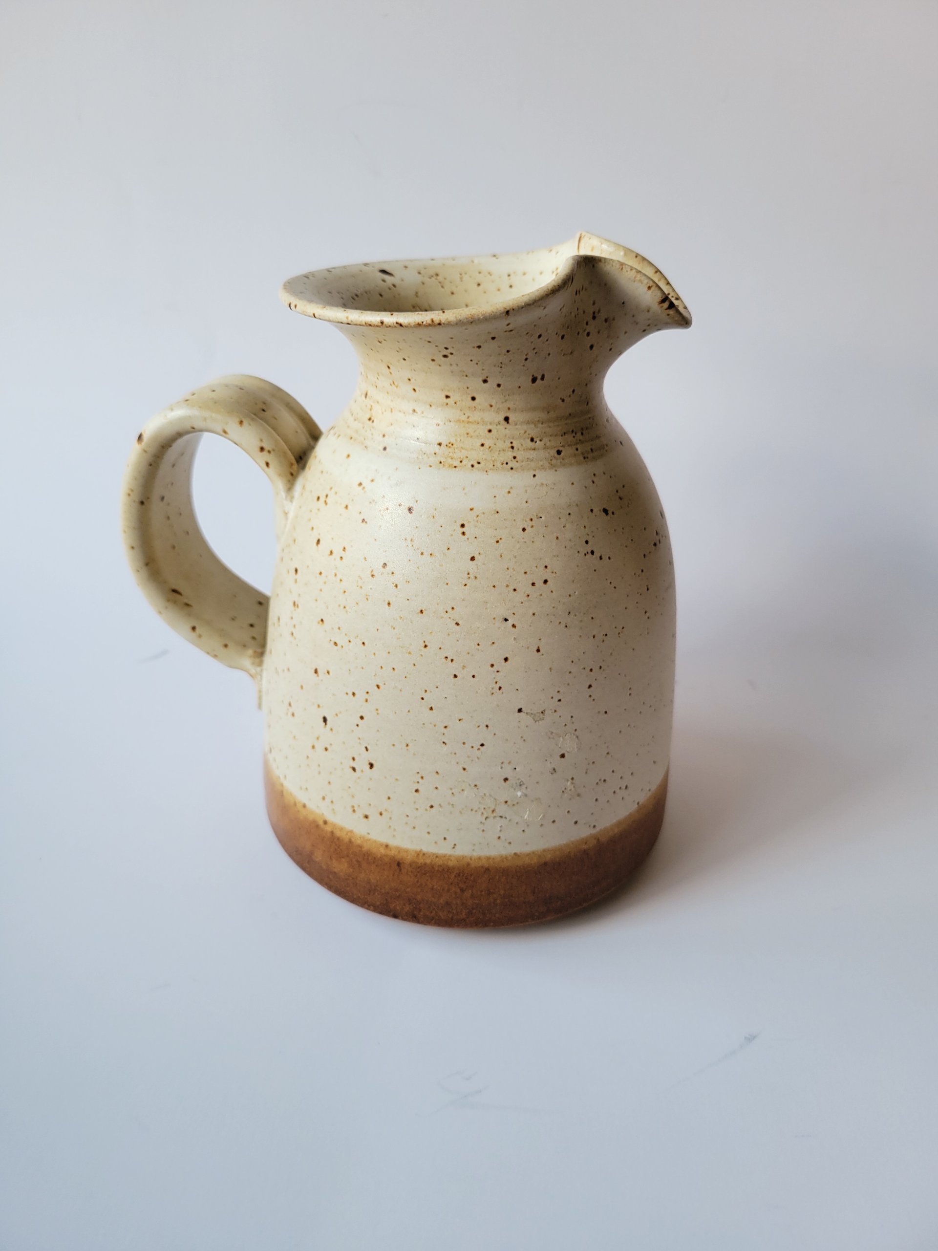 Handmade Speckled Studio Pottery Pitcher — view 4