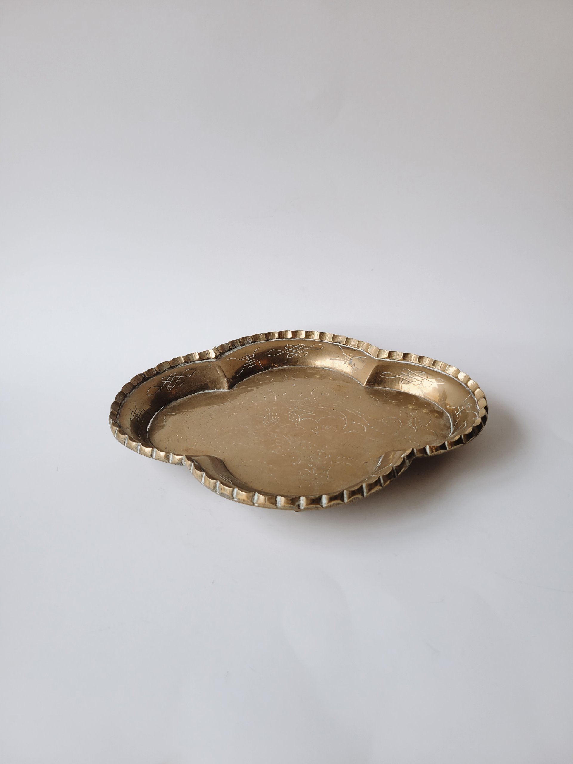 Brass Footed Quatrefoil Tray