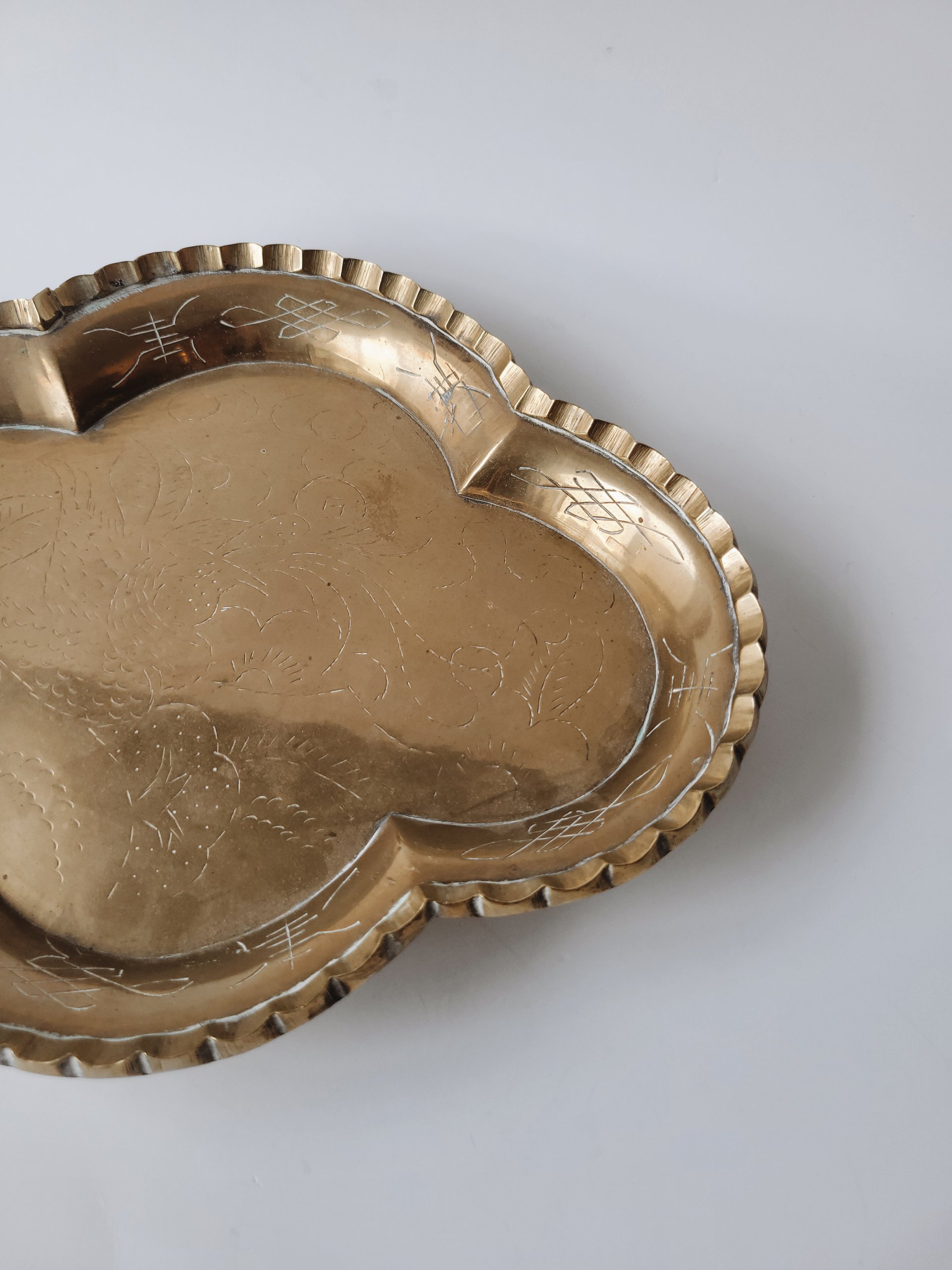 Brass Footed Quatrefoil Tray — view 2