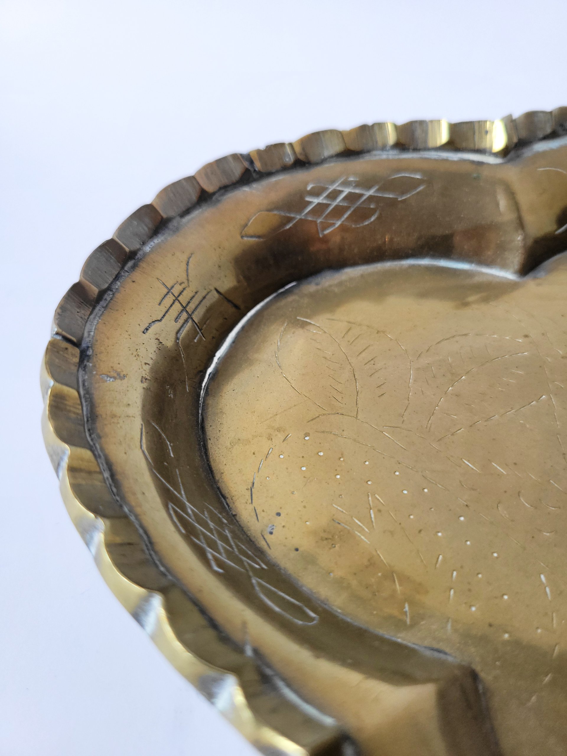 Brass Footed Quatrefoil Tray — view 3