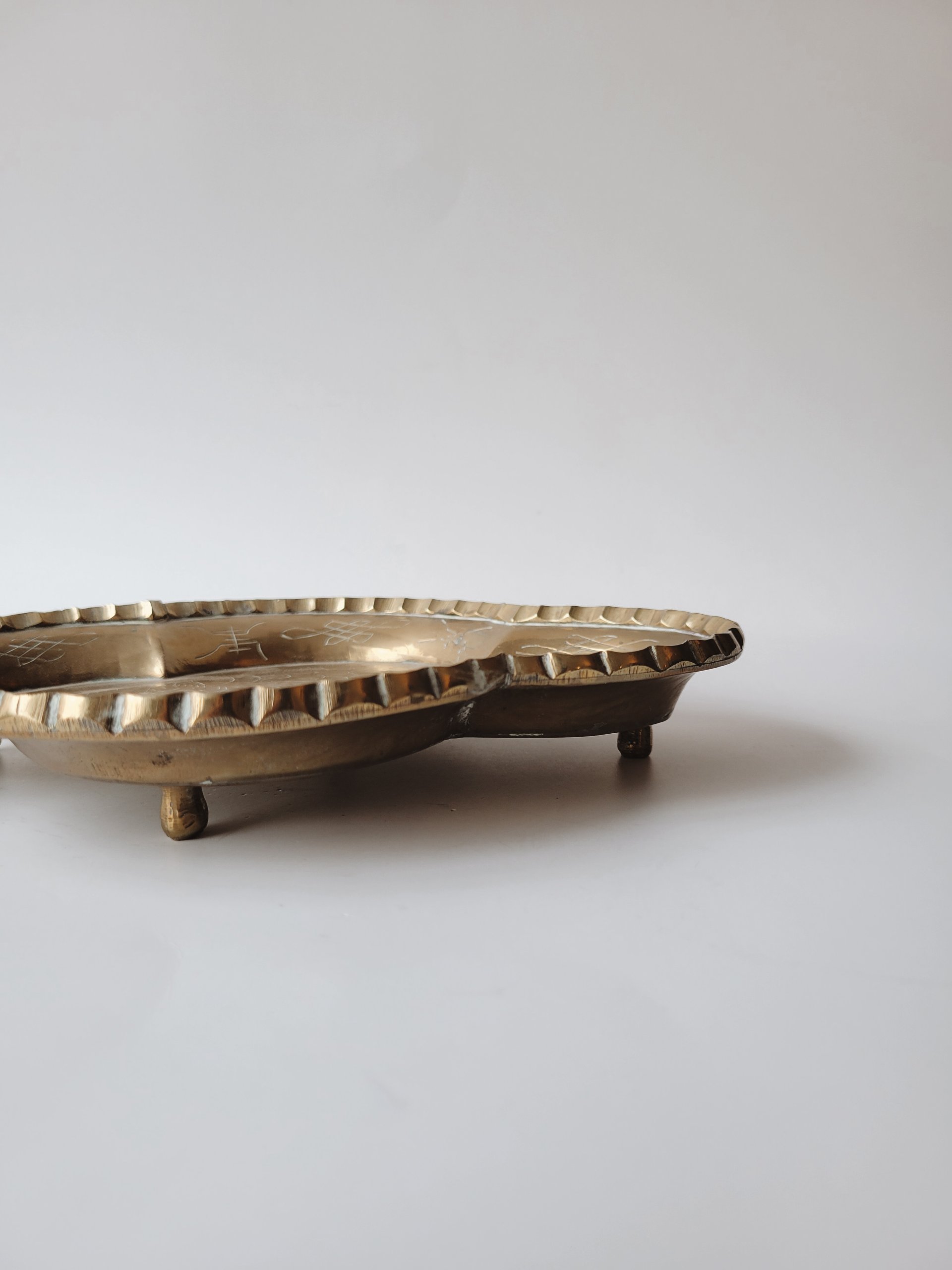 Brass Footed Quatrefoil Tray — view 4