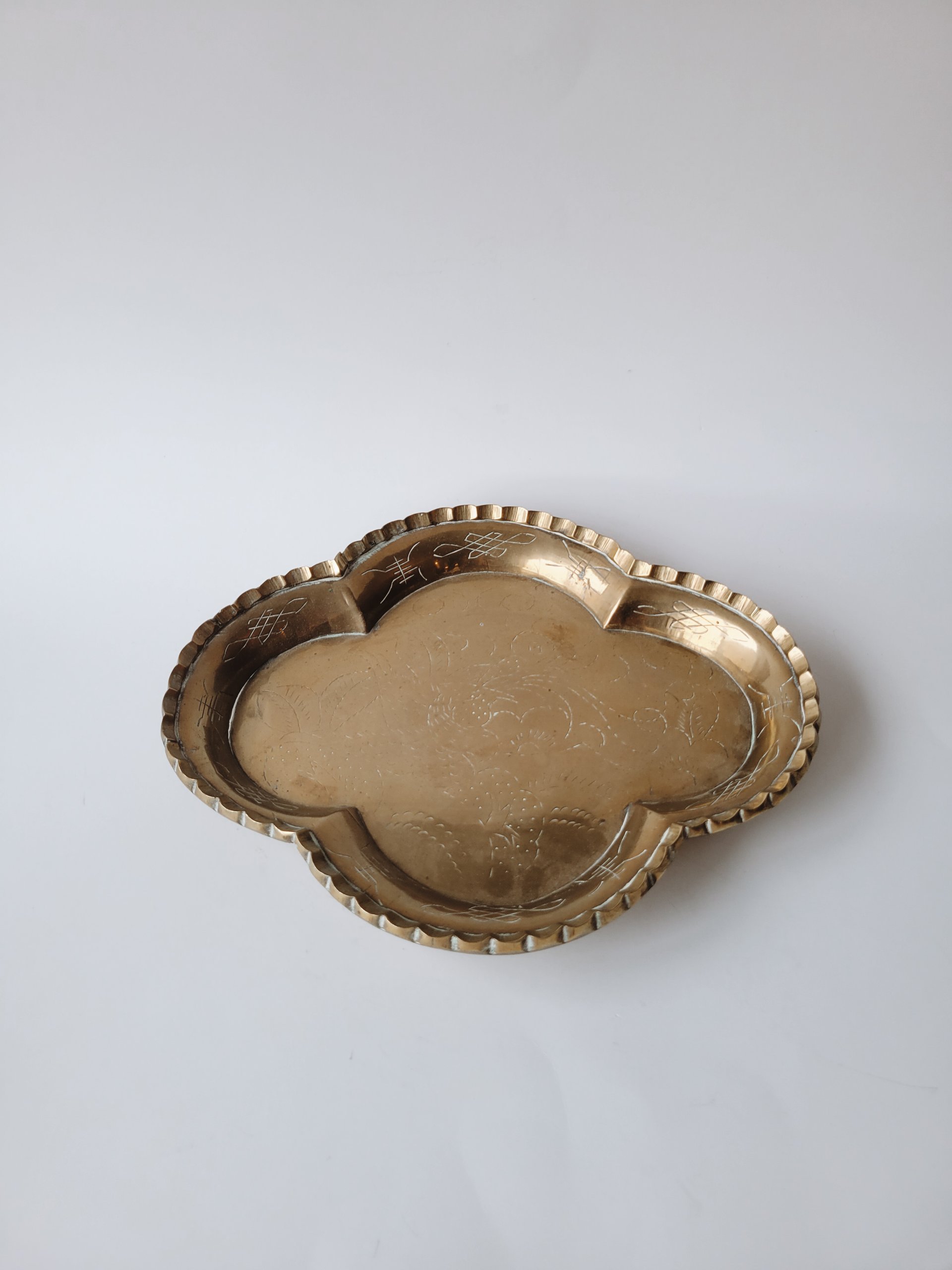 Brass Footed Quatrefoil Tray — view 6