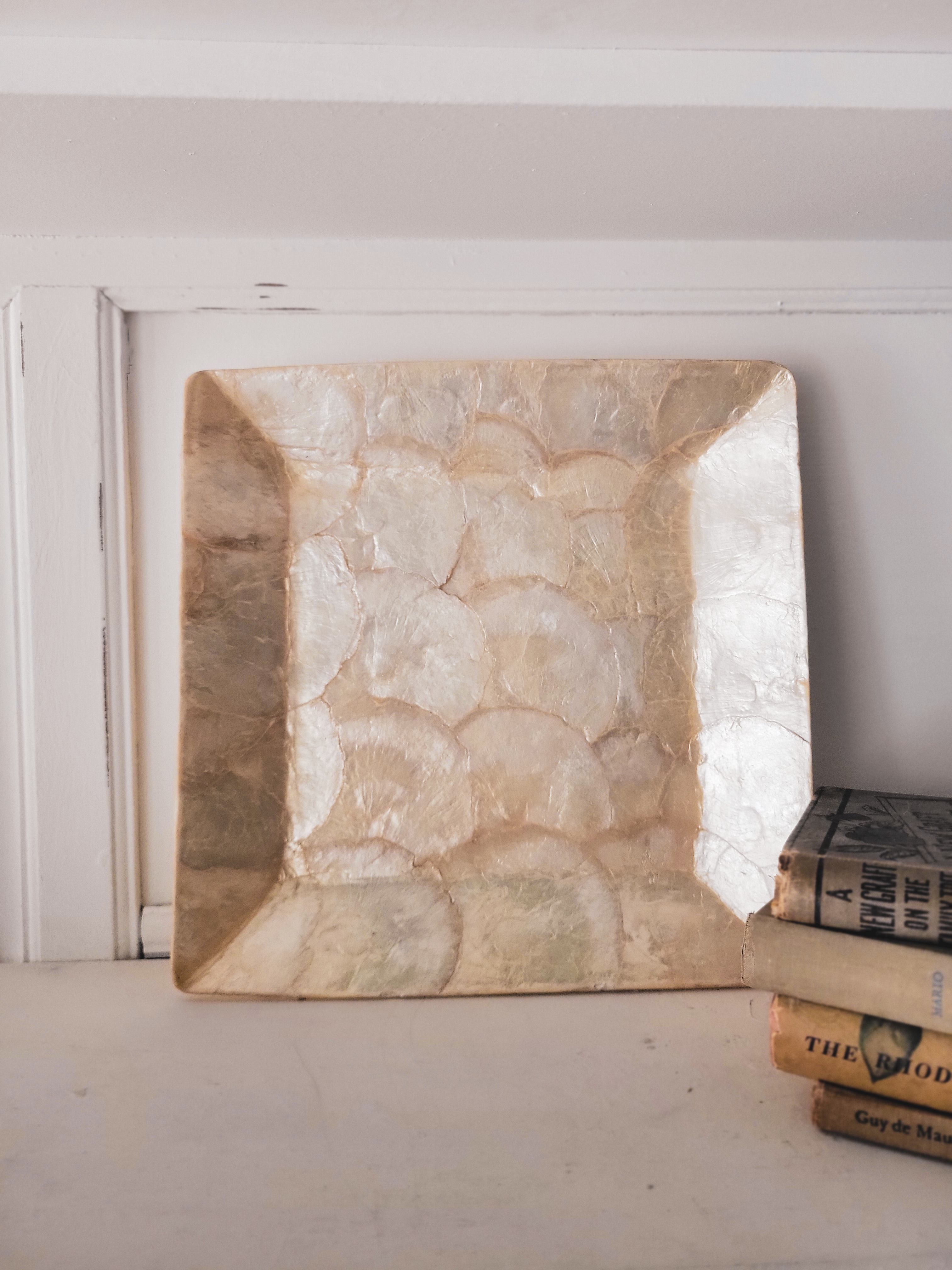 Vintage Square Capiz Shell Tray