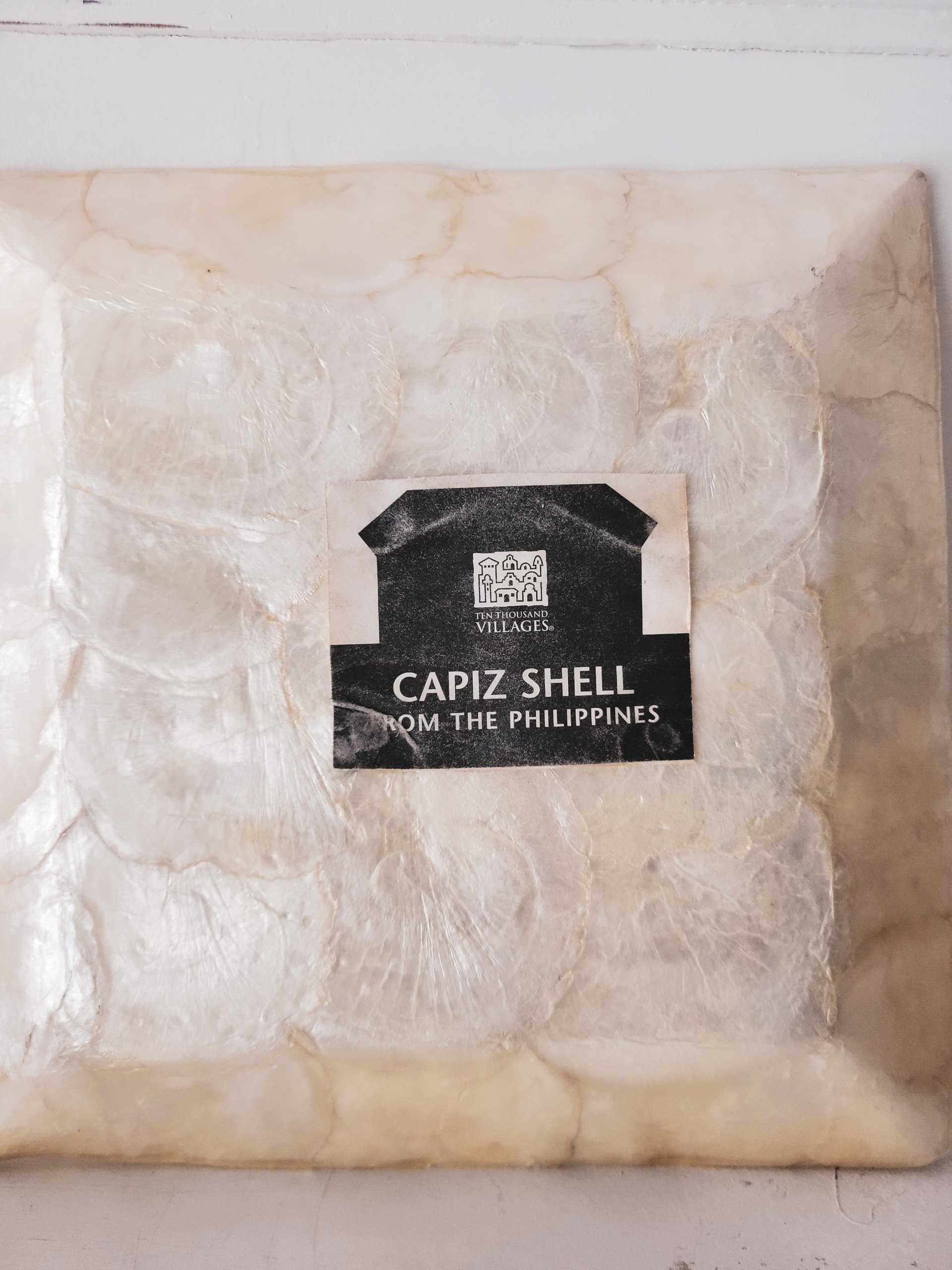 Vintage Square Capiz Shell Tray — view 3