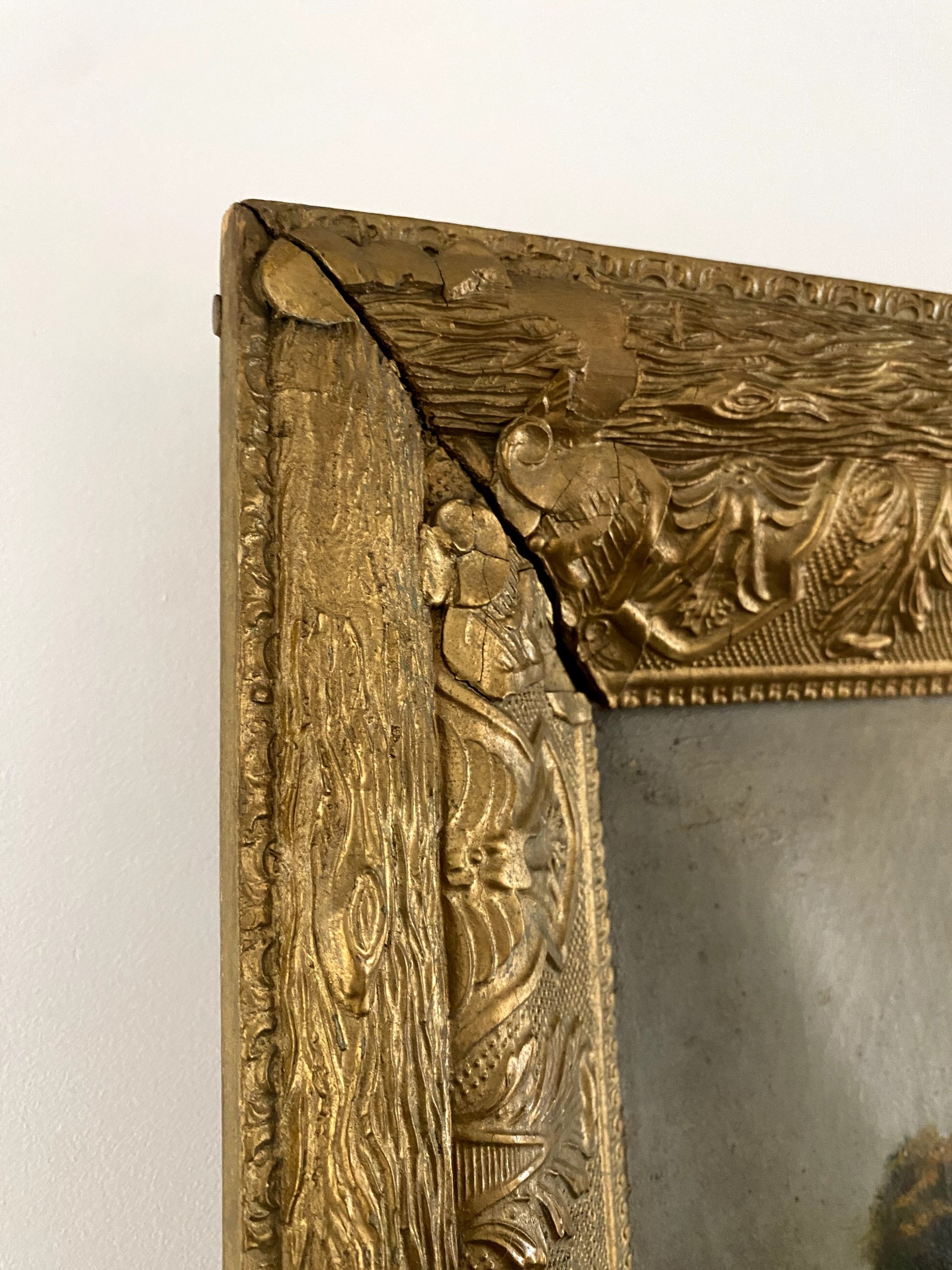 Antique Framed Oil Landscape on Canvas — view 5