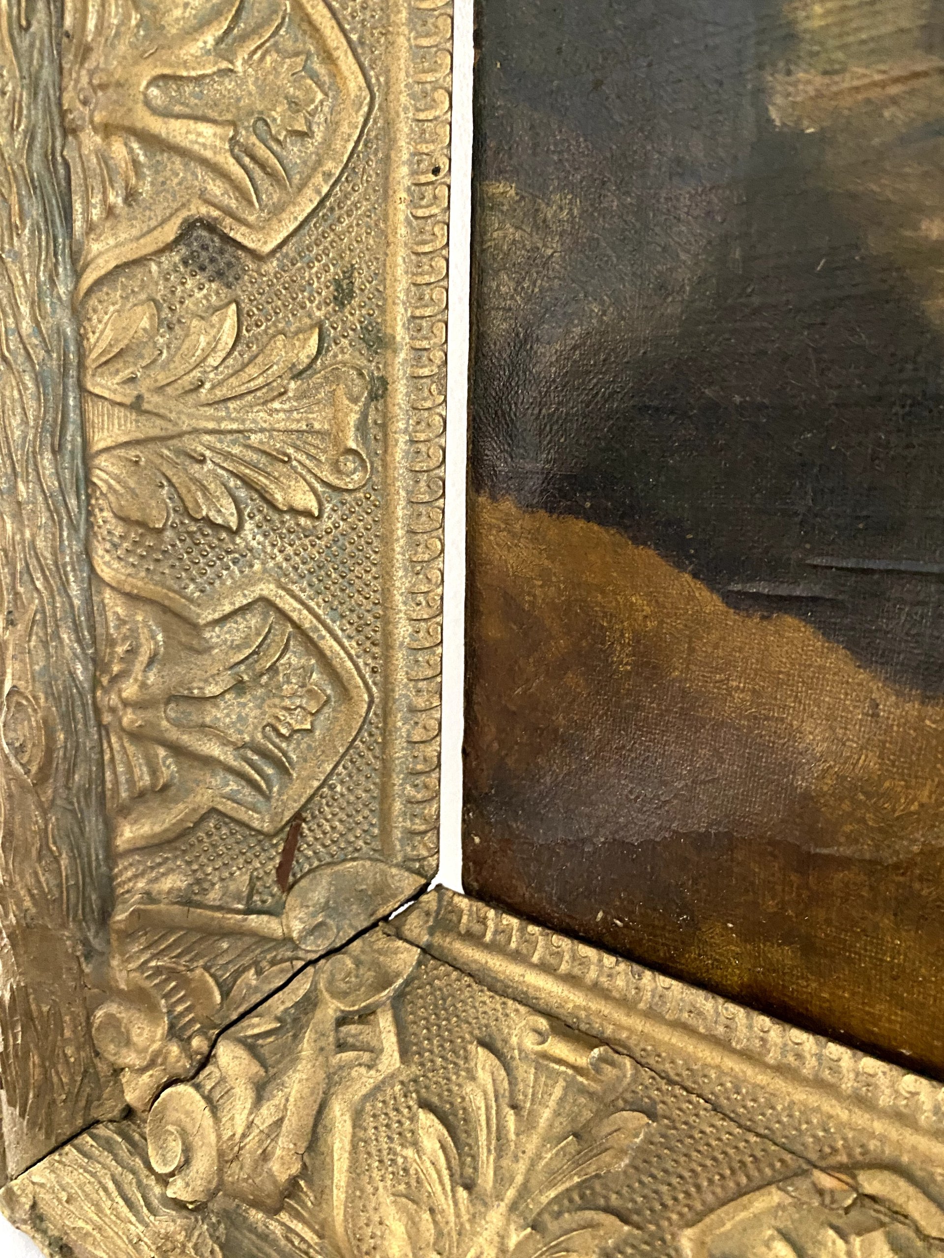 Antique Framed Oil Landscape on Canvas — view 6