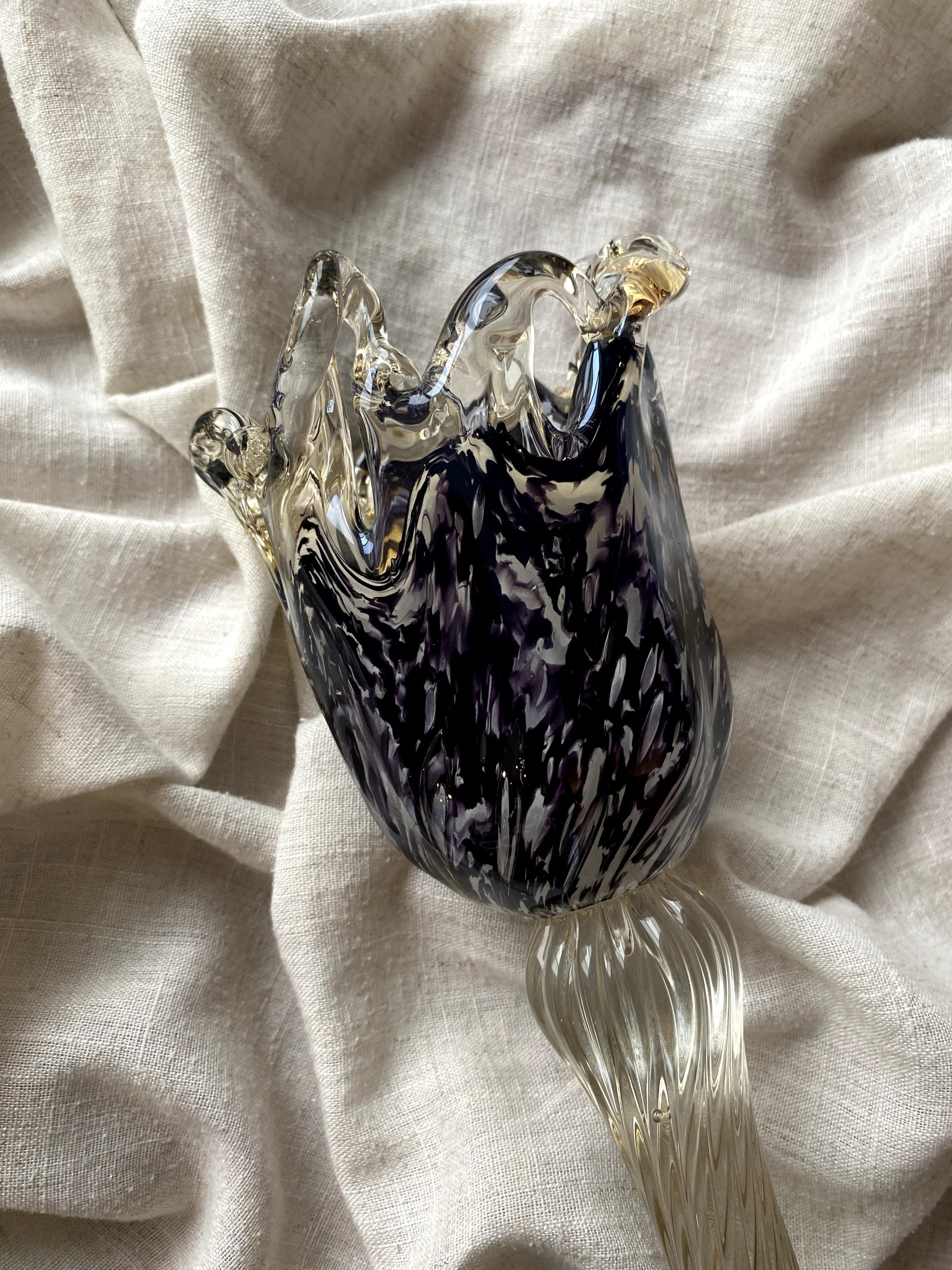 Vintage Murano Glass Tulip Candle Holder — view 2