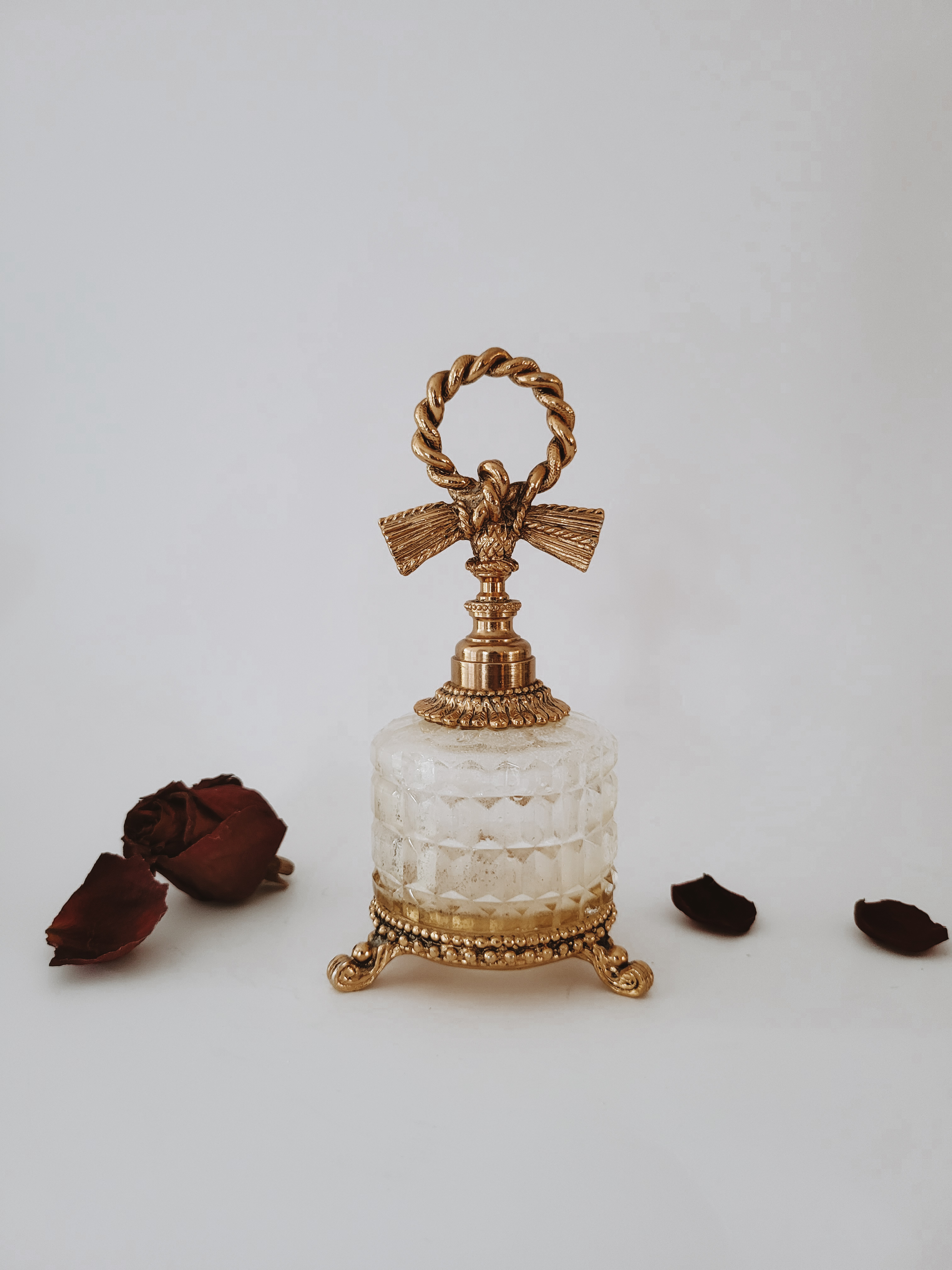 Vintage Stylebuilt Ormolu Glass Perfume Bottle