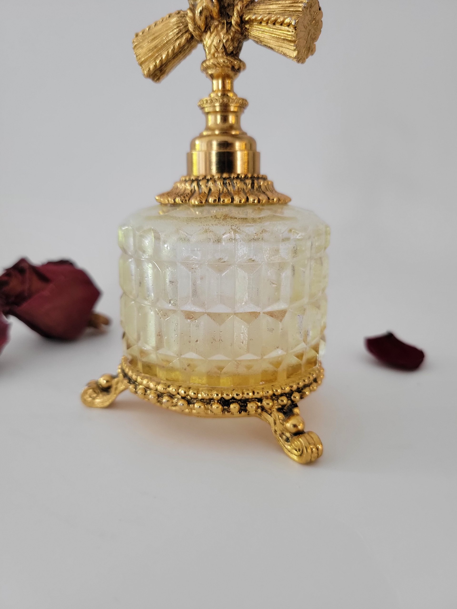 Vintage Stylebuilt Ormolu Glass Perfume Bottle — view 4
