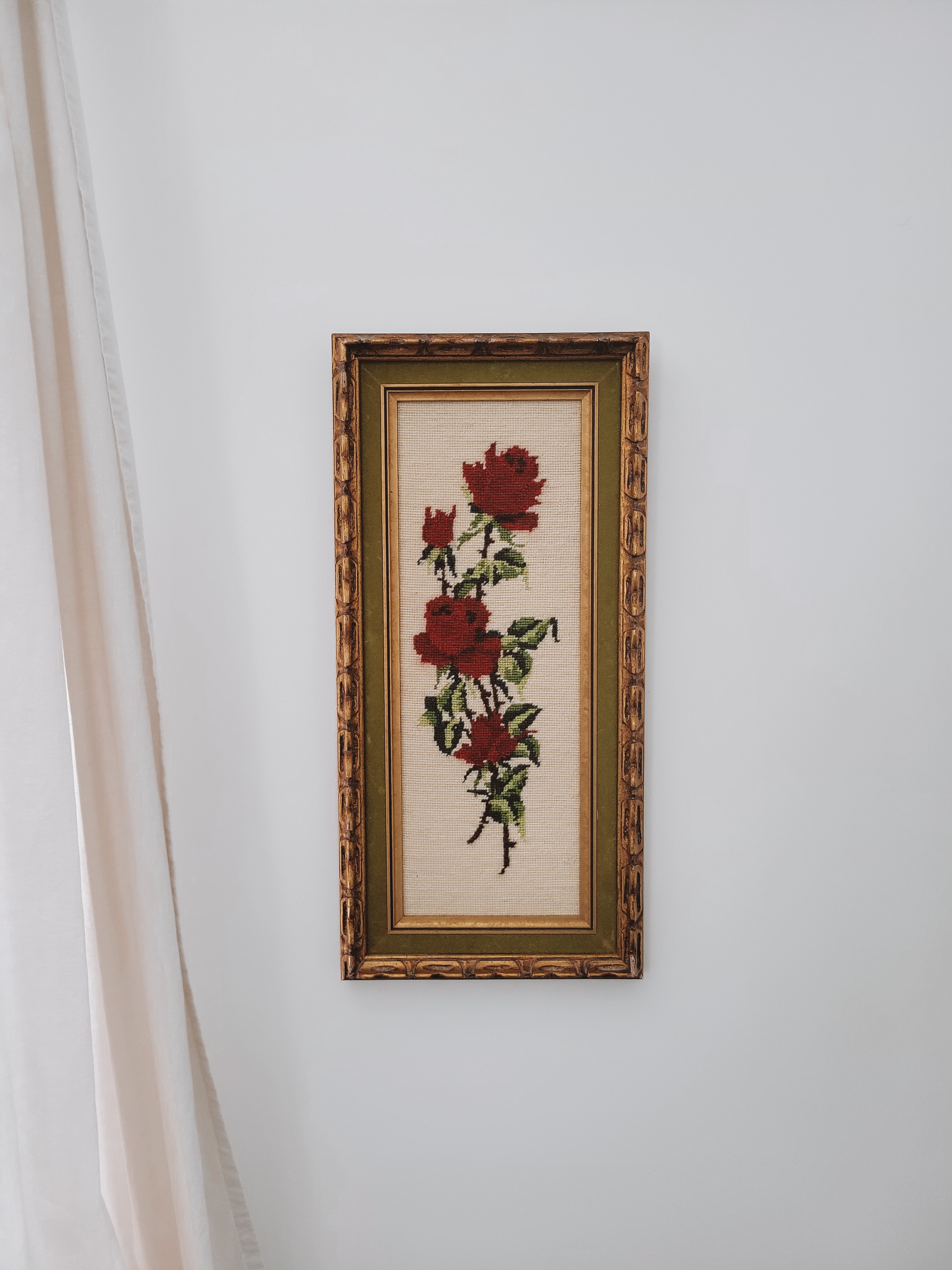 Framed Floral Needlepoint