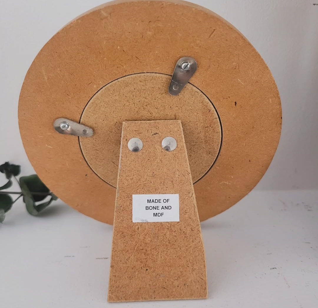 Round Handcrafted Bone Photo Frame — view 2