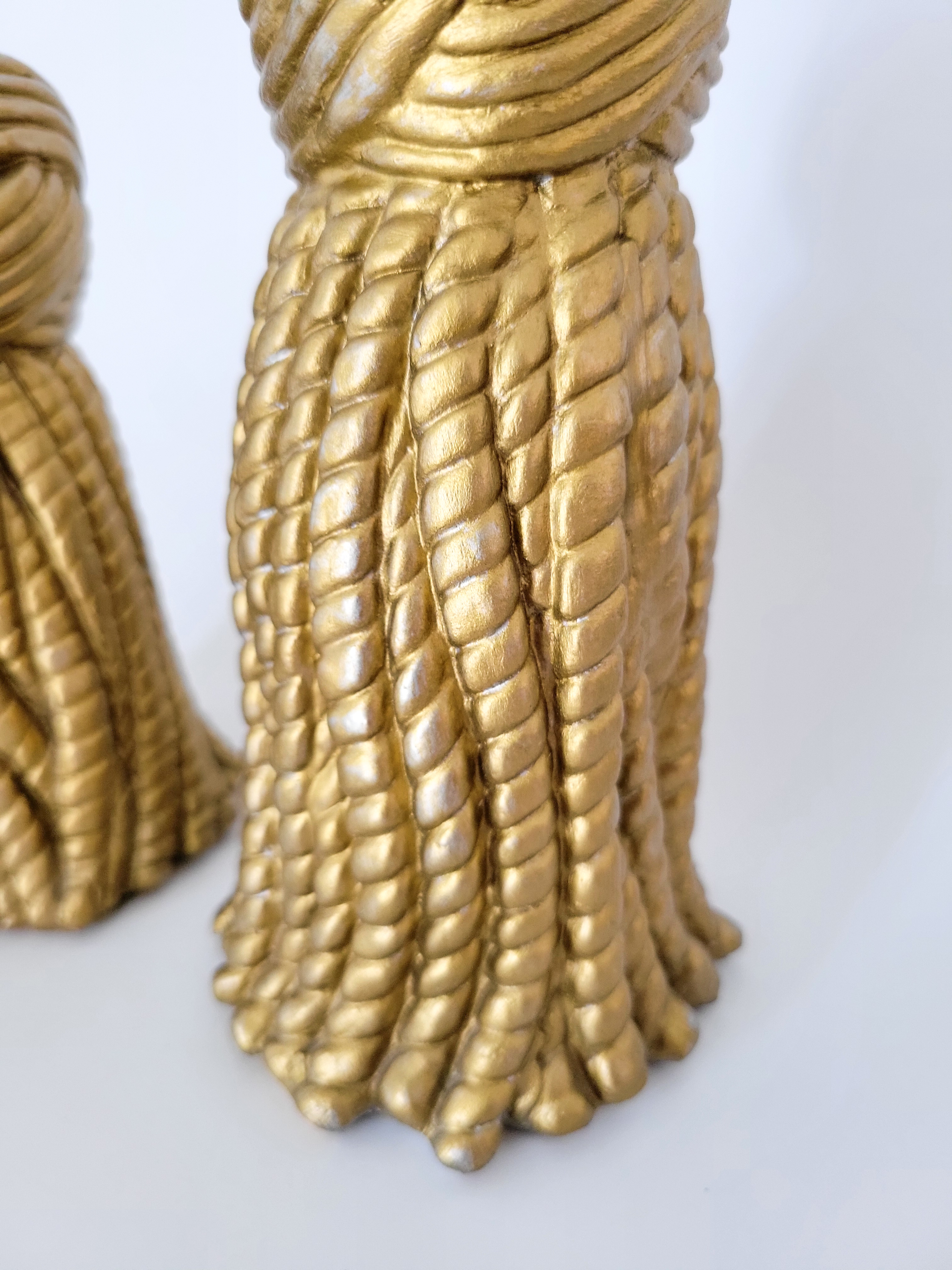 Pair of Hollywood Regency Tassel Candleholders — view 4
