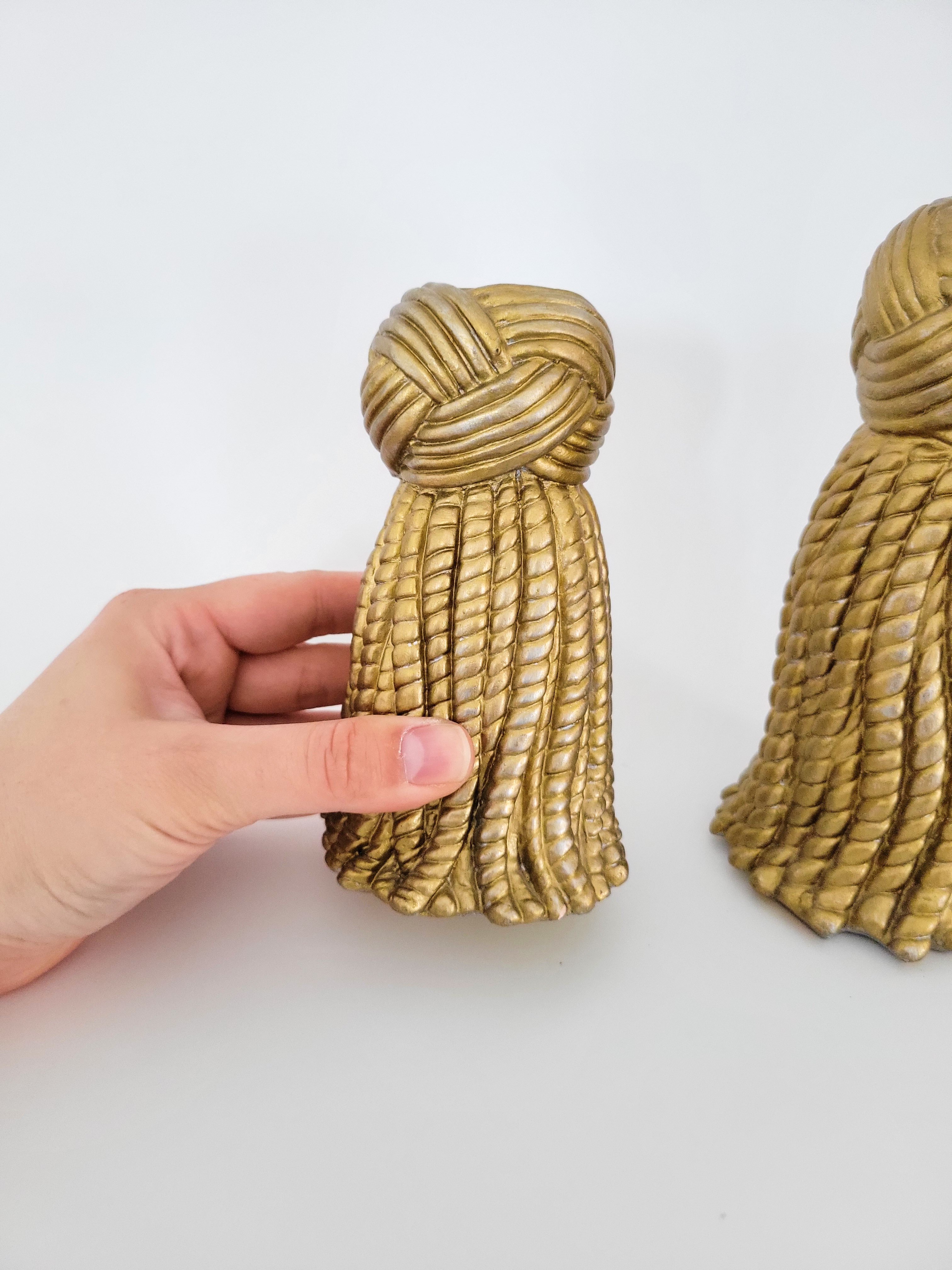 Pair of Hollywood Regency Tassel Candleholders — view 5