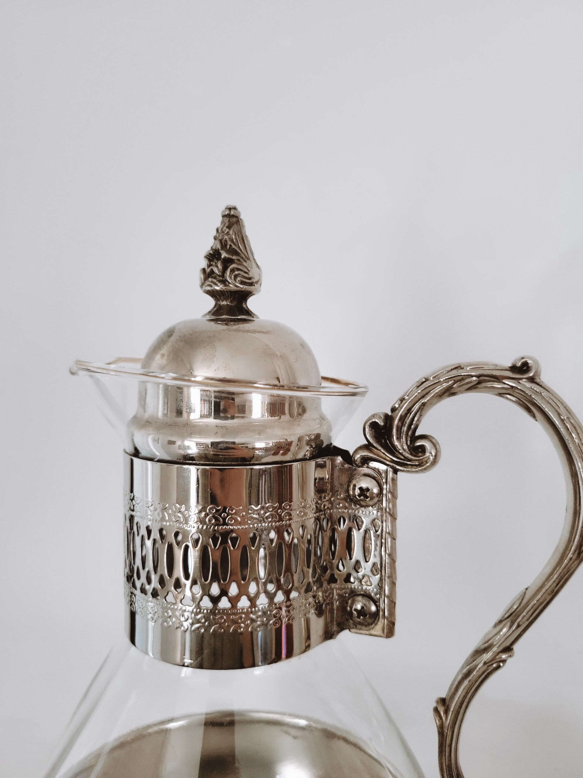 Vintage Silver-Plate Carafe & Stand — view 2