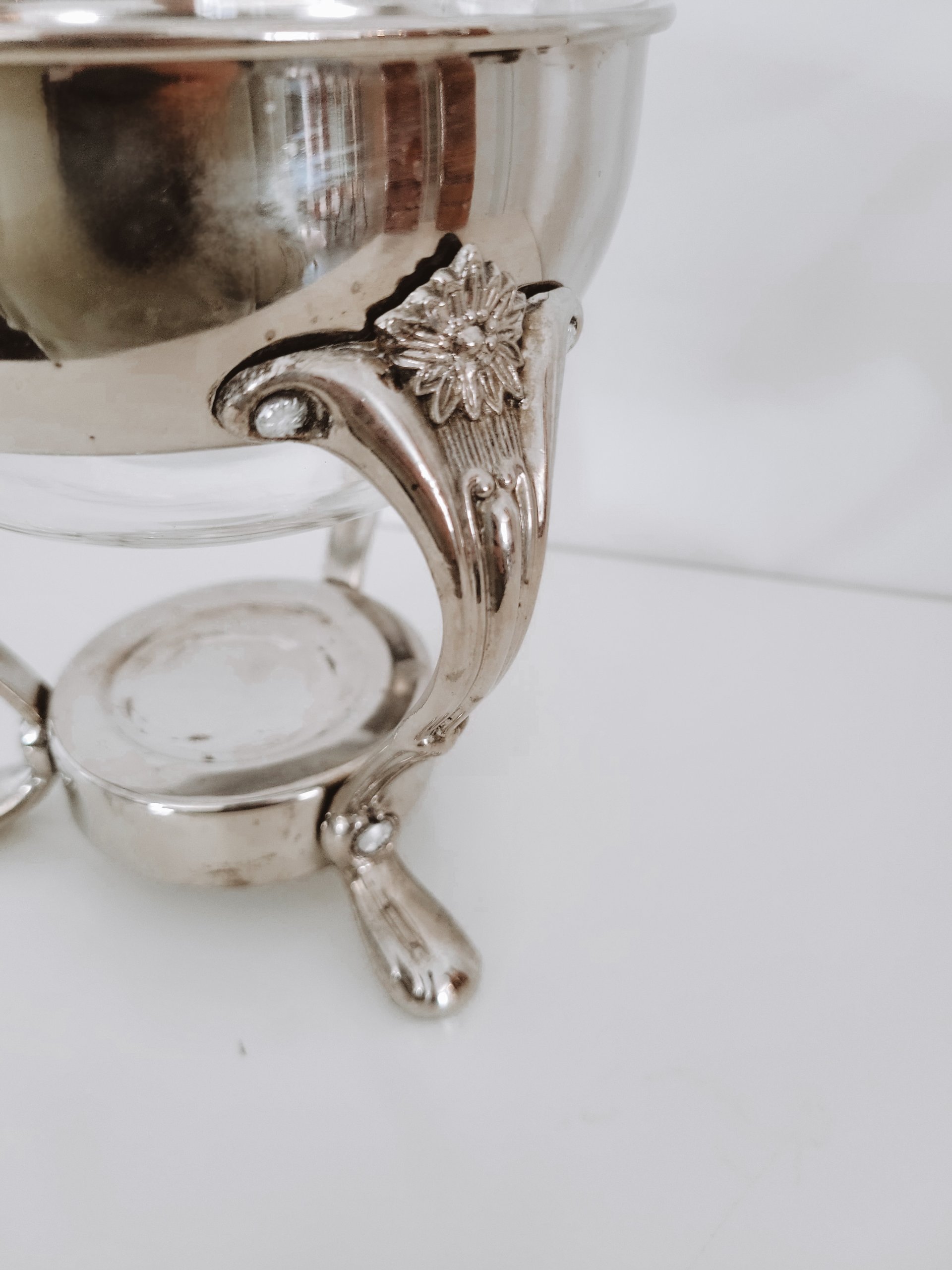 Vintage Silver-Plate Carafe & Stand — view 3