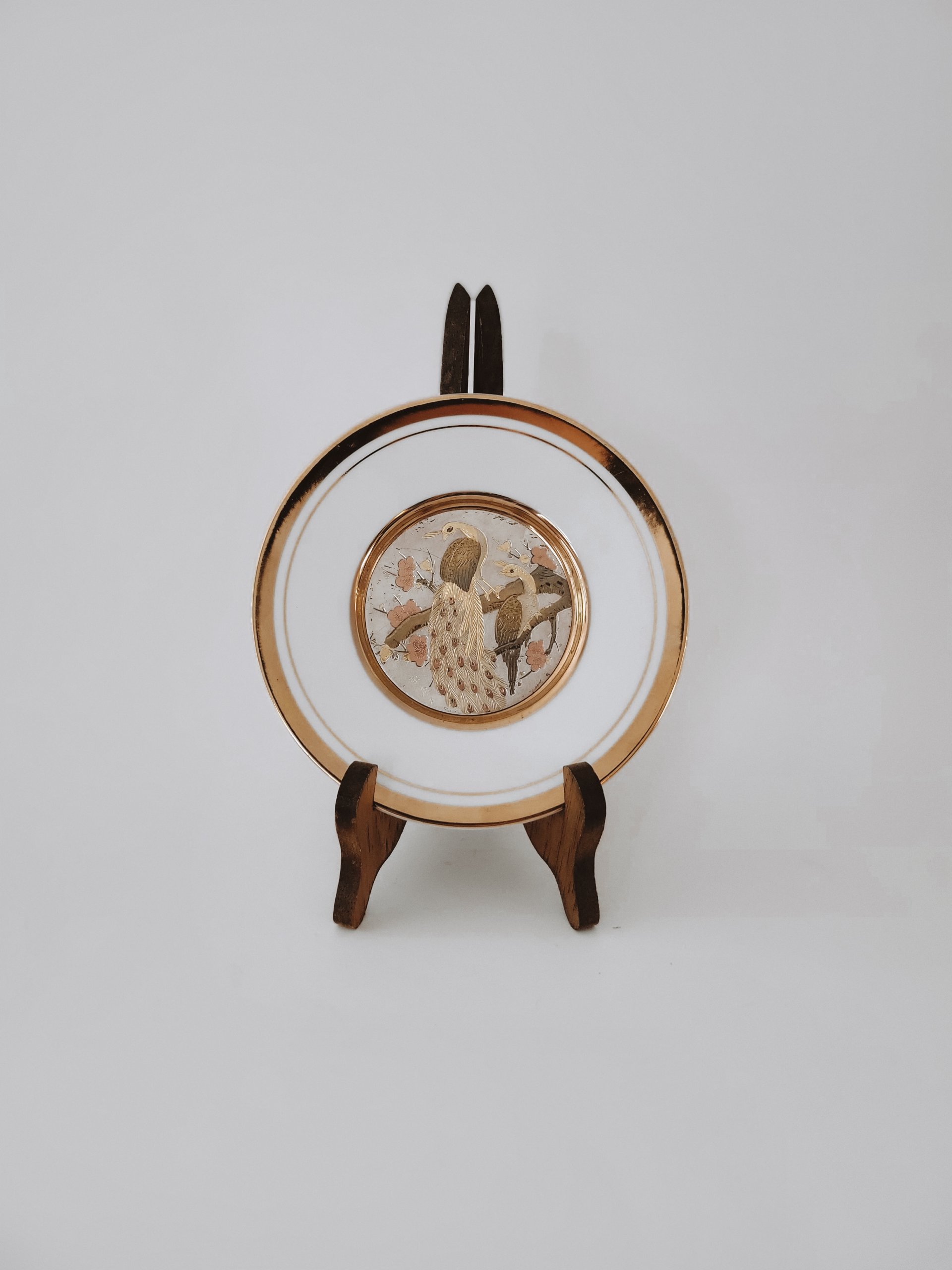 Vintage Art of Chokin Gilt Rim Plate