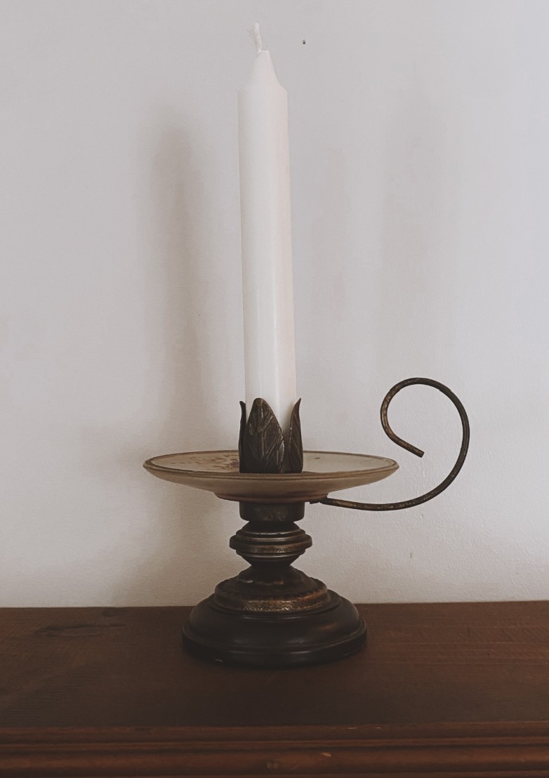 Vintage Wrought Iron Chamberstick Holder