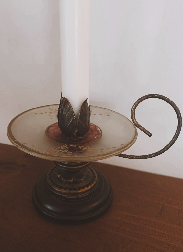 Vintage Wrought Iron Chamberstick Holder — view 2