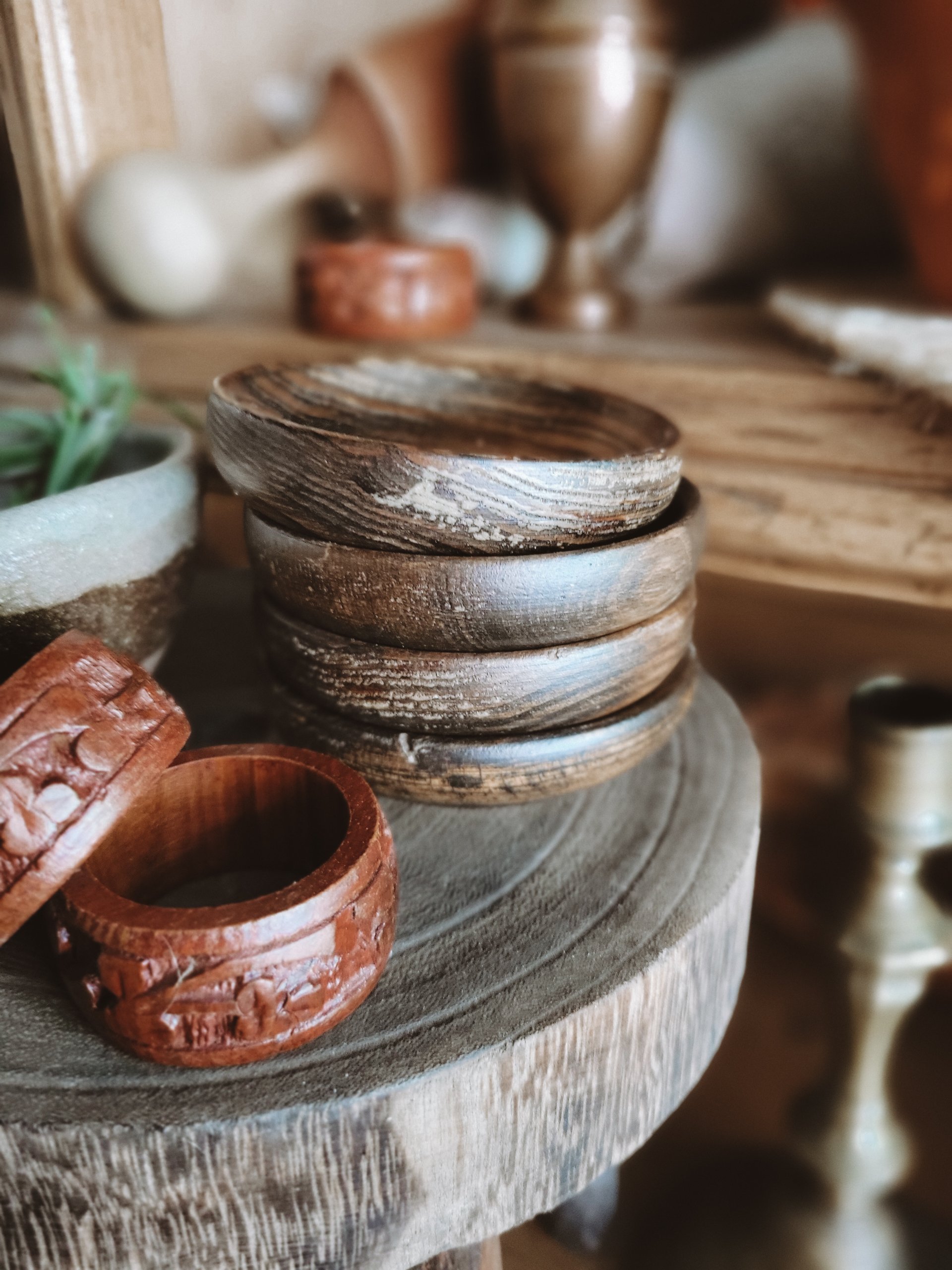 Set of 4 Wooden Bowls