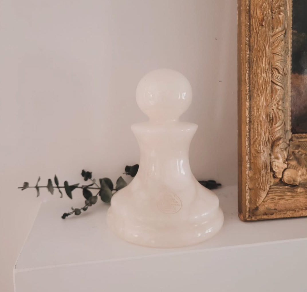 Vintage Volterra Alabaster Chess Pawn Sculpture