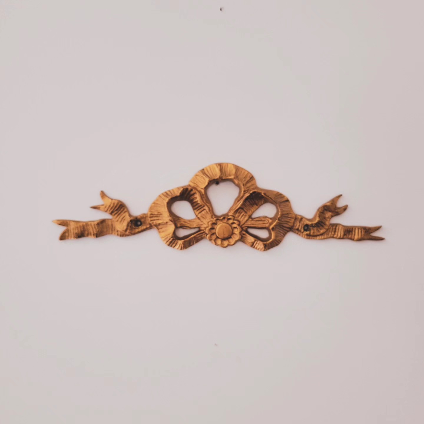Brass Bow & Ribbon Wall Pediment
