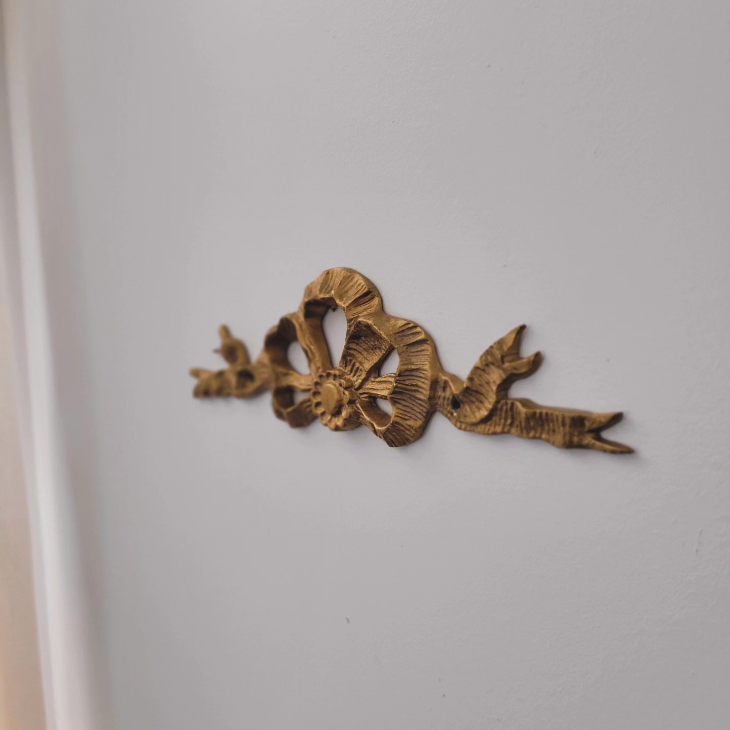 Brass Bow & Ribbon Wall Pediment — view 2