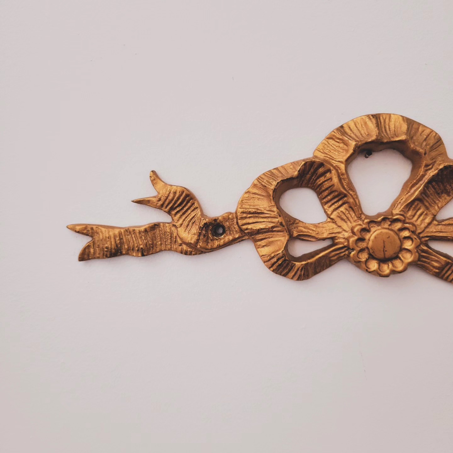 Brass Bow & Ribbon Wall Pediment — view 3