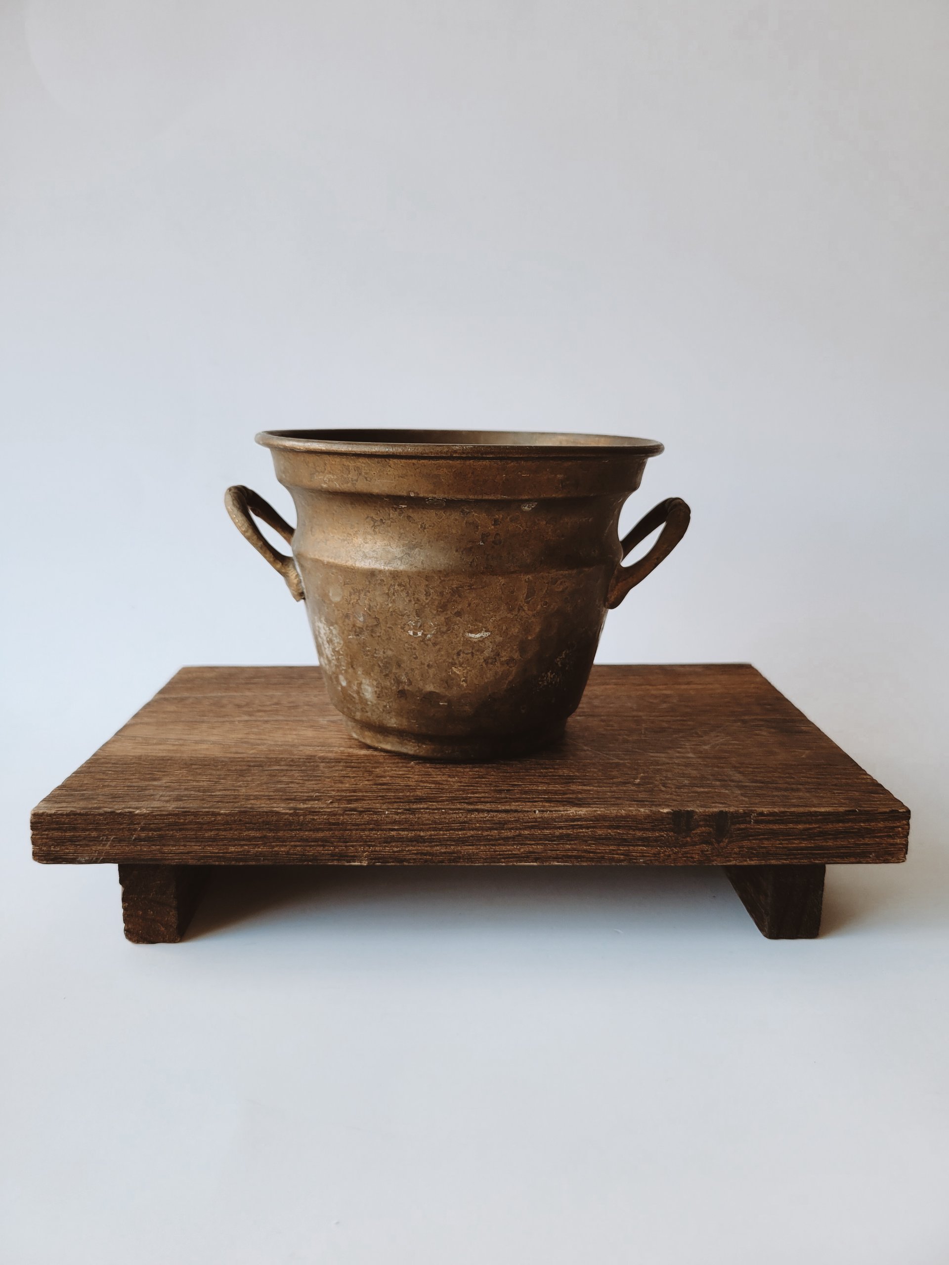 Hammered Brass Cachepot