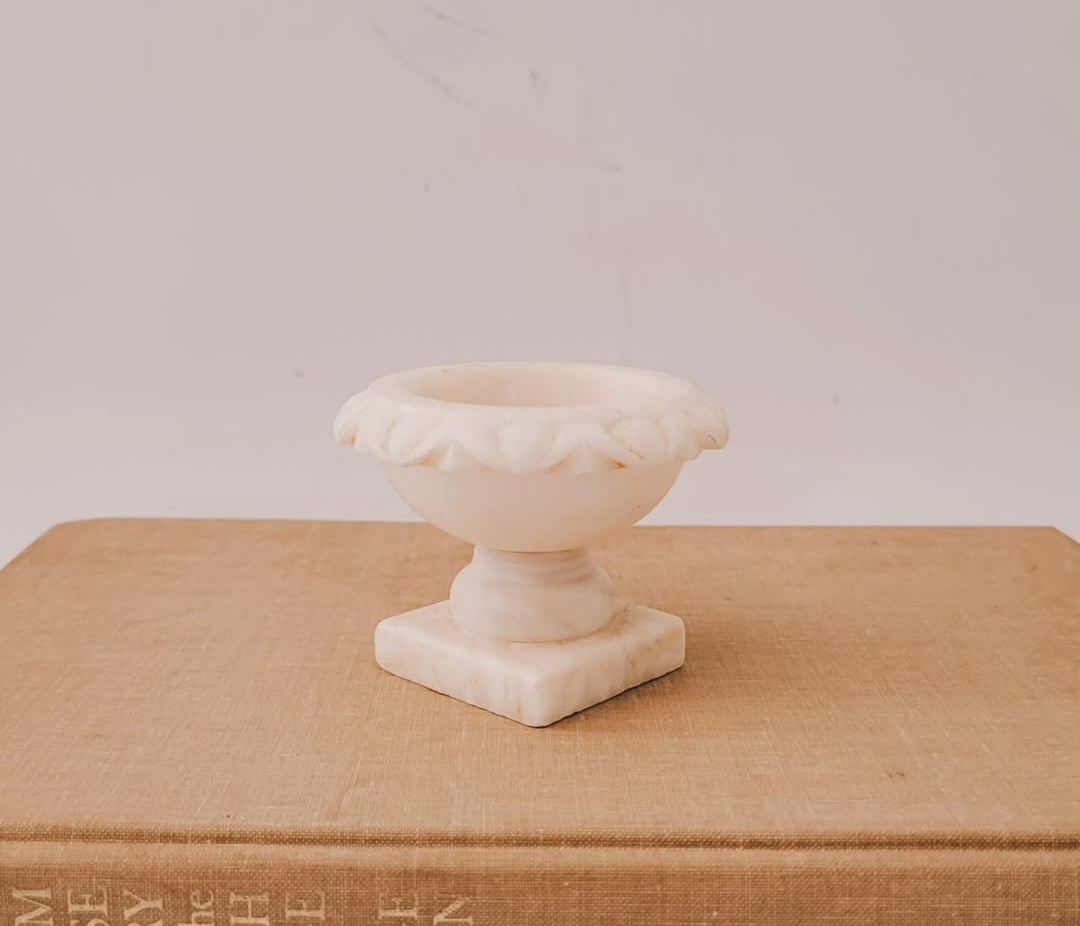 Mini Alabaster Birdbath