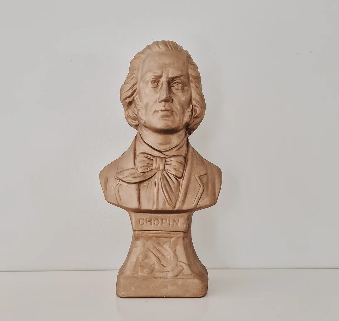 Vintage Plaster Bust of Chopin