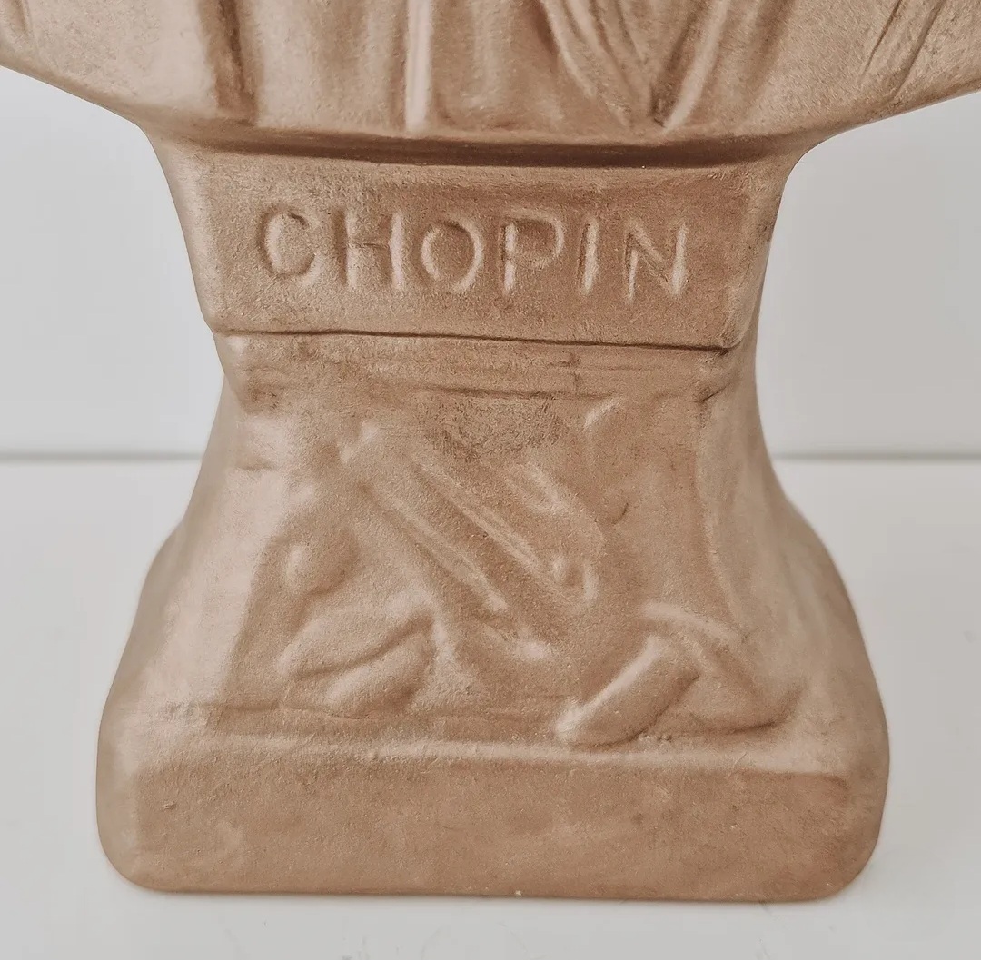 Vintage Plaster Bust of Chopin — view 2