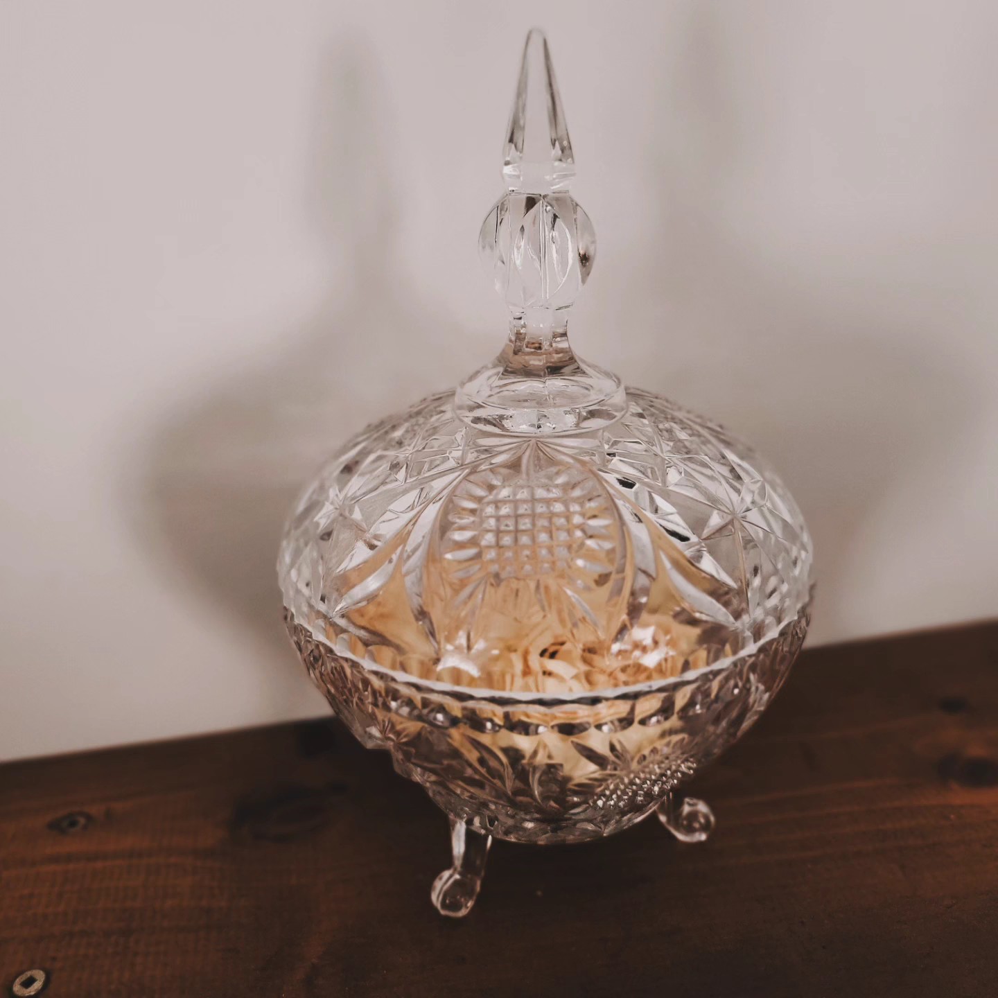 Vintage Cut Crystal Footed Candy Dish — view 2