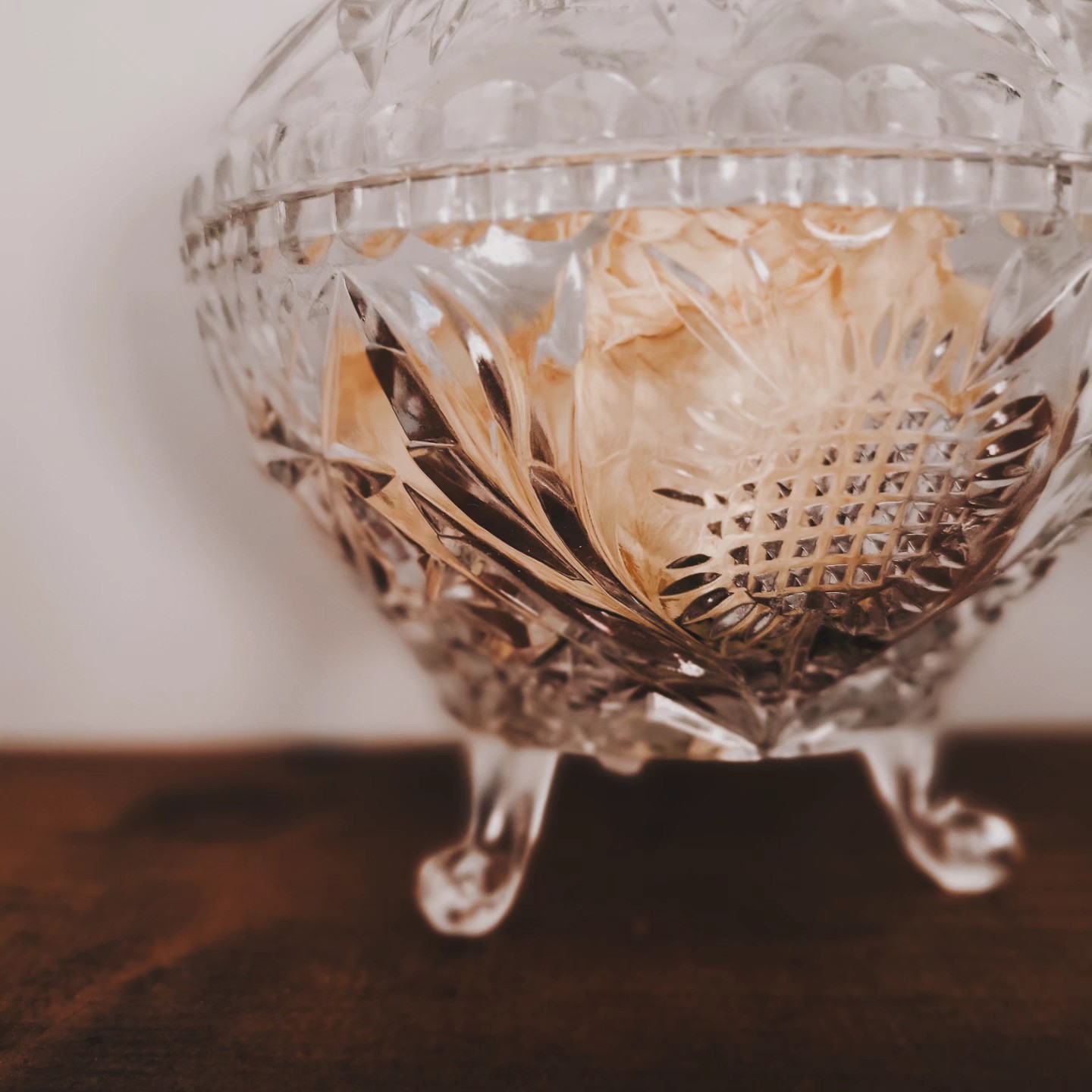 Vintage Cut Crystal Footed Candy Dish — view 3