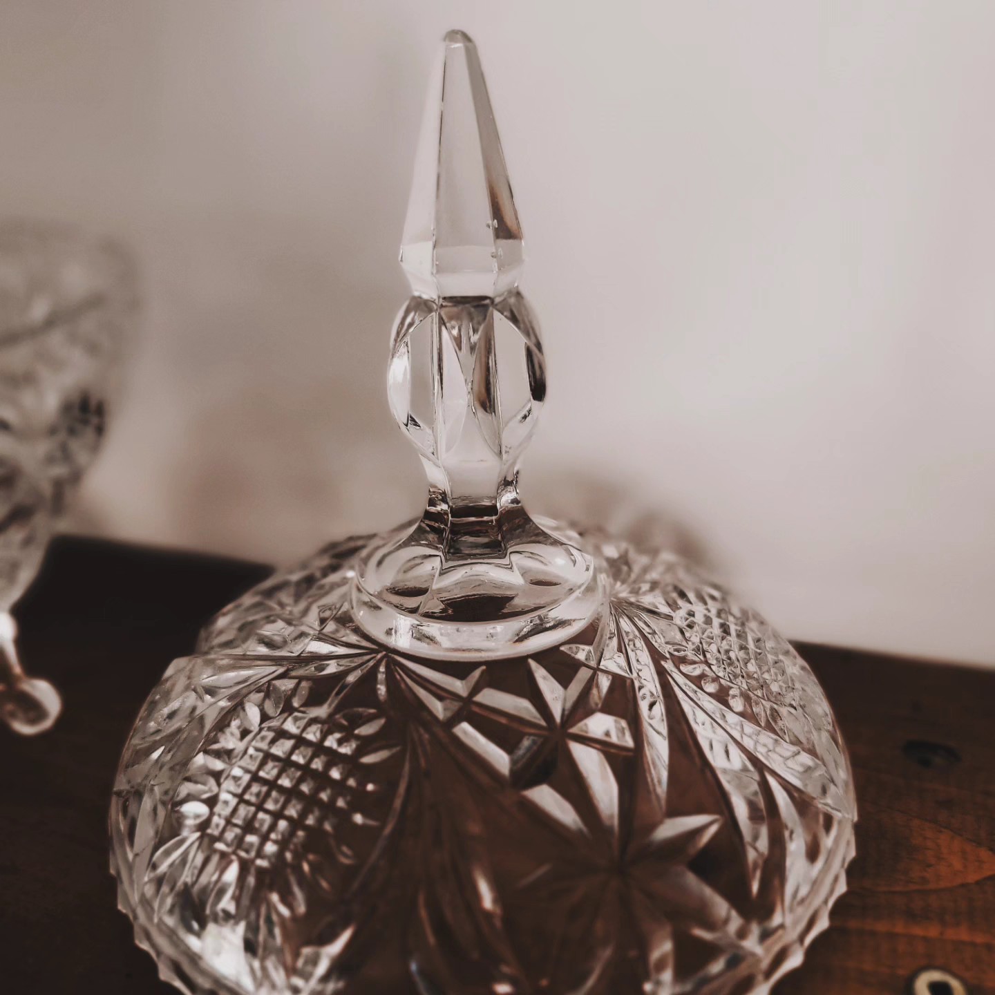 Vintage Cut Crystal Footed Candy Dish — view 4