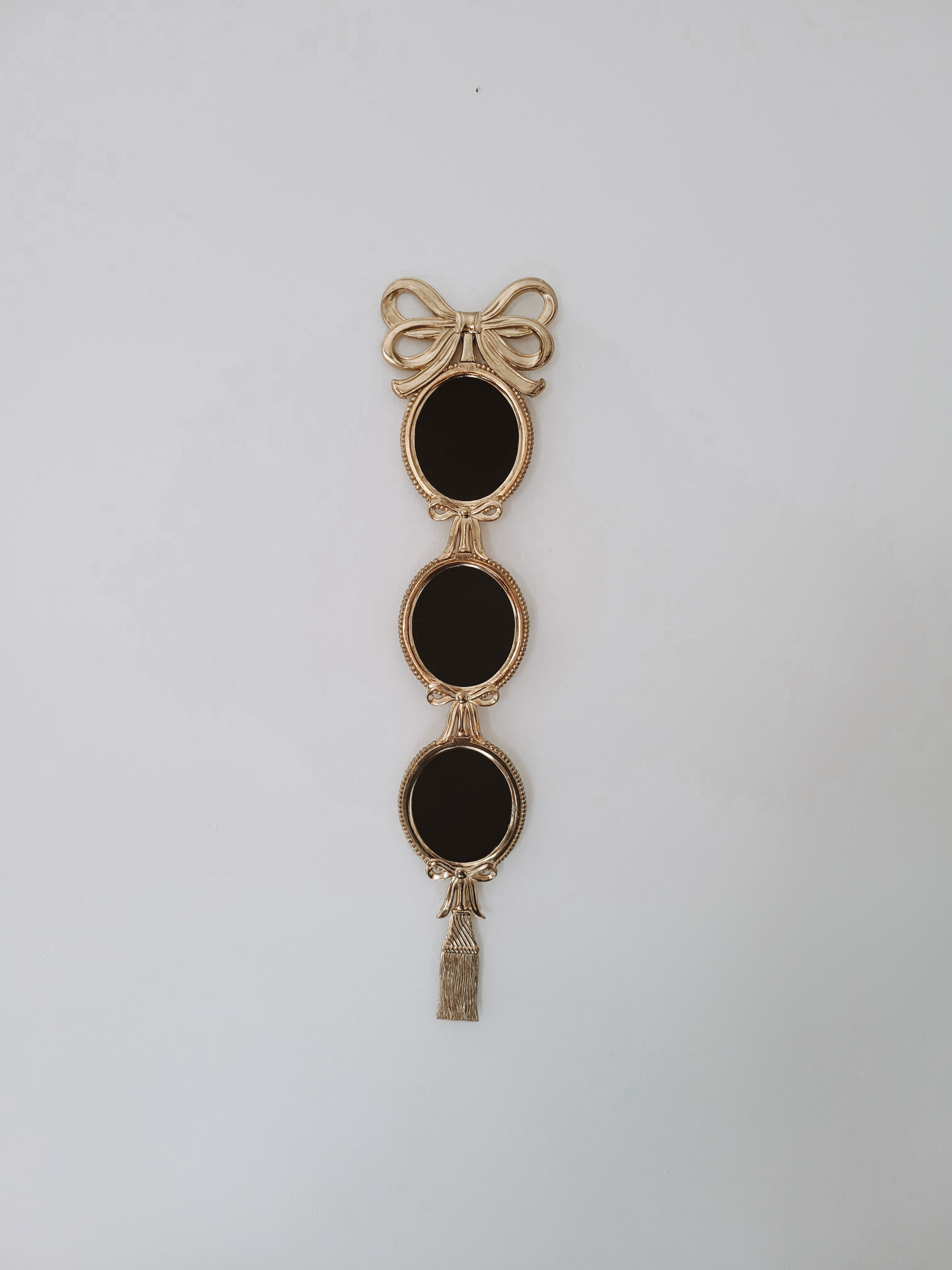 Brass Bows & Tassles Triple Photo Frame